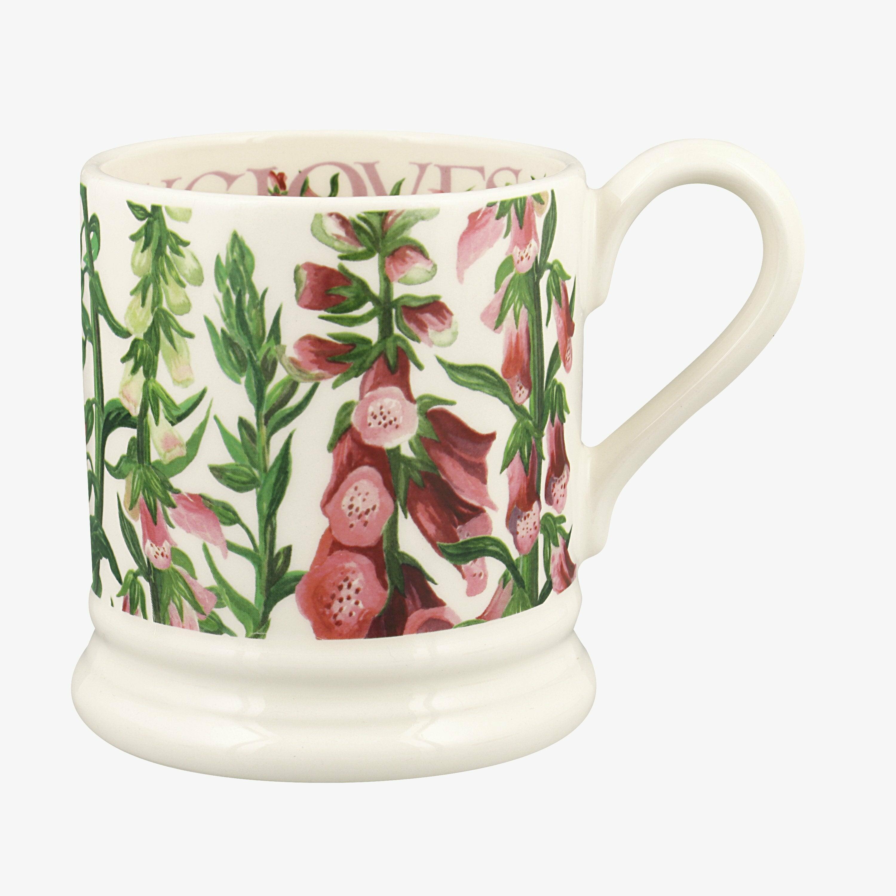 Emma Bridgewater  Seconds Foxgloves 1/2 Pint Mug - Unique Handmade & Handpainted English Earthenware Tea/Coffee Mug