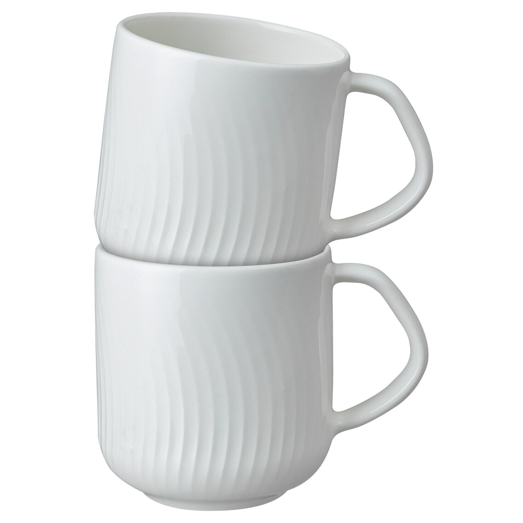 Porcelain Arc White Set Of 2 Large Mugs