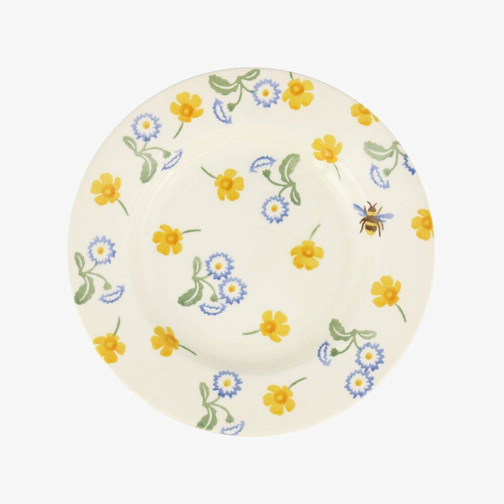 Seconds Buttercup & Daisies 8 1/2 Inch Plate - Unique Handmade & Handpainted English Earthenware British-Made Pottery Plates  | Emma Bridgewater