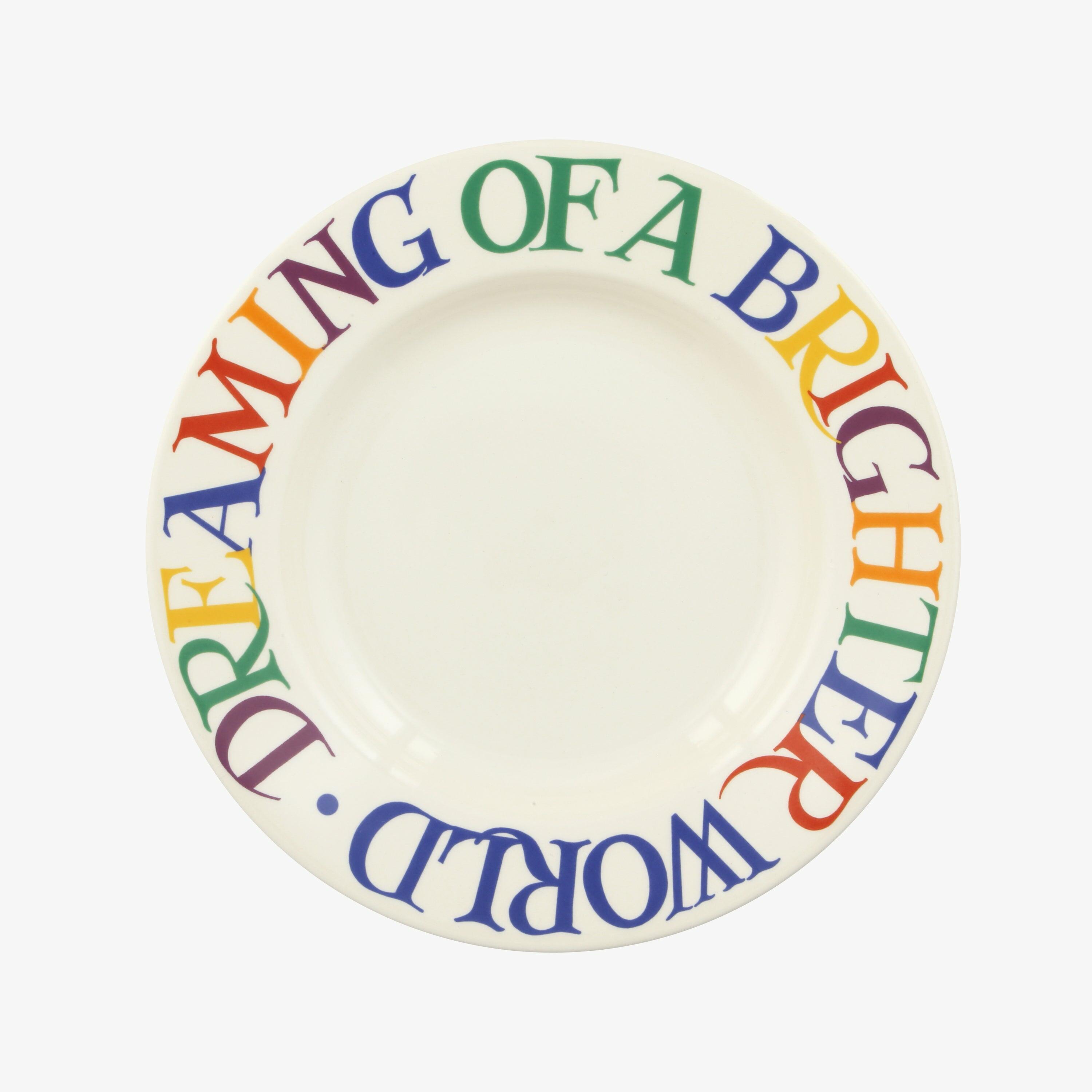 Seconds Rainbow Toast Bright Future 8 1/2 Inch Plate - Unique Handmade & Handpainted English Earthenware British-Made Pottery Plates  | Emma Bridgewat