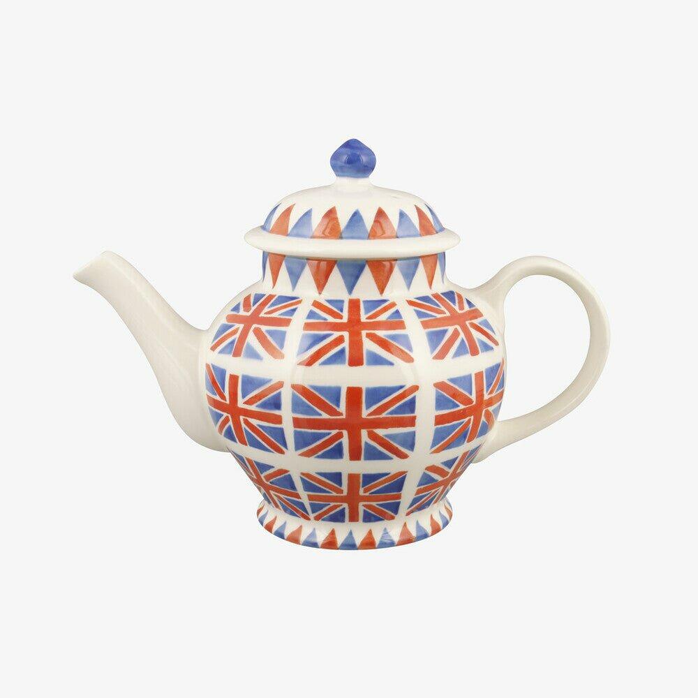 Emma Bridgewater  Seconds Union Jack 3 Mug Teapot - Unique Handmade & Handpainted English Earthenware Vintage Style Teapots