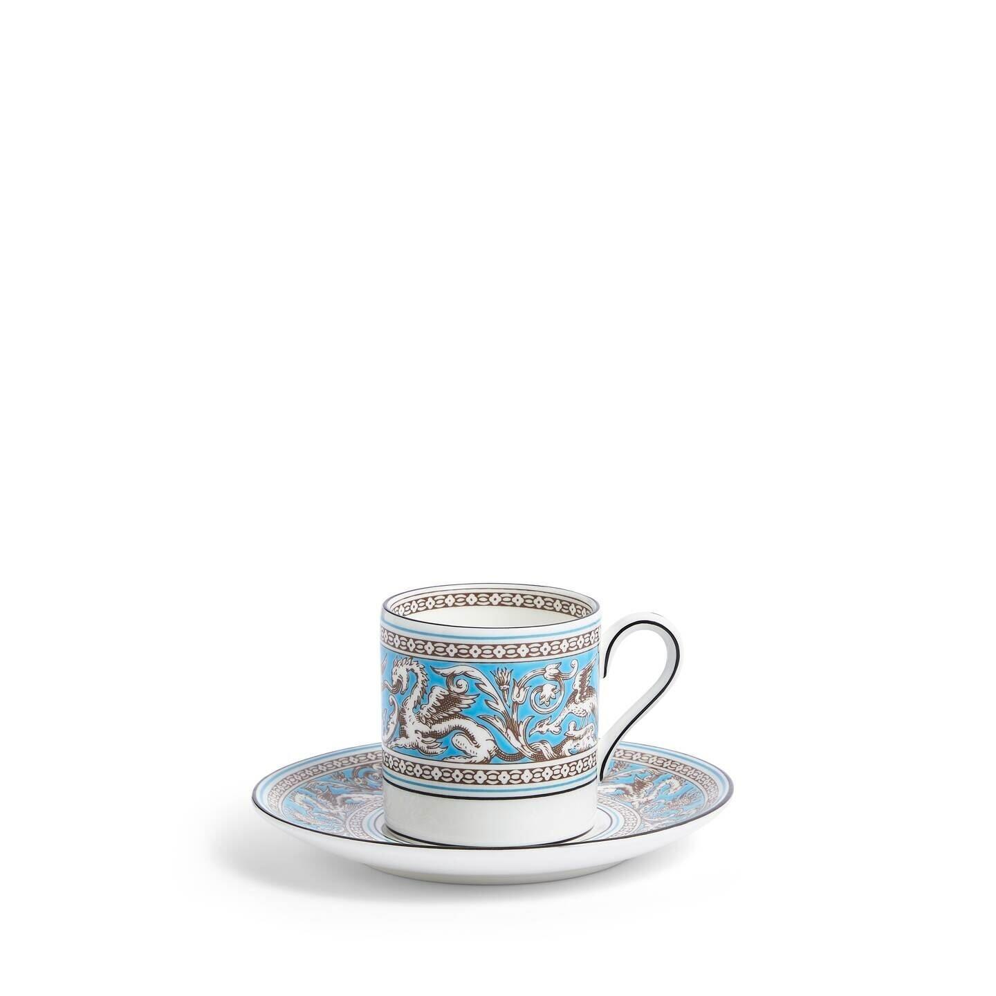Wedgwood Florentine Turquoise Coffee Cup and Saucer