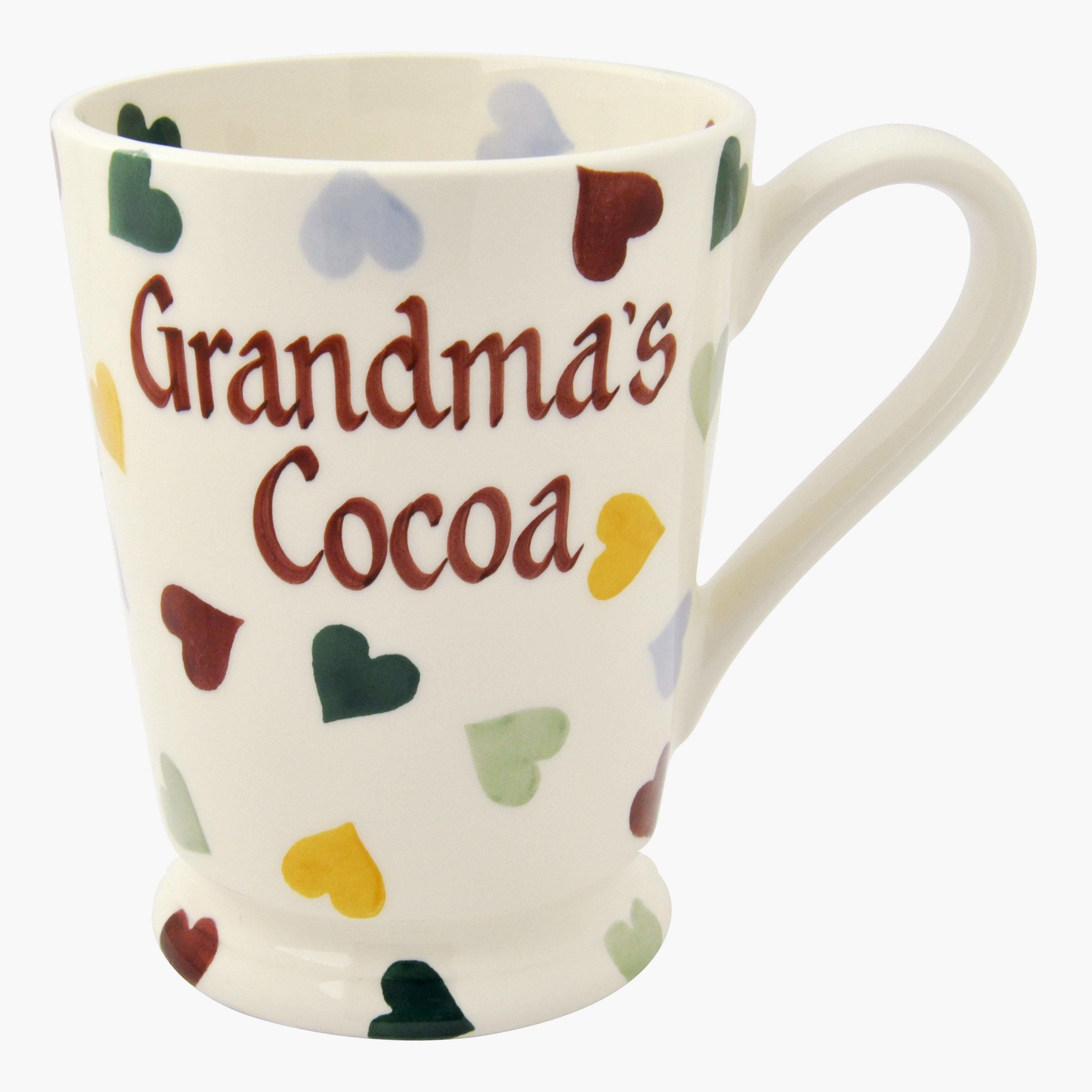 Emma Bridgewater  Personalised Polka Hearts Cocoa Mug  - Customise Your Own Pottery Earthenware