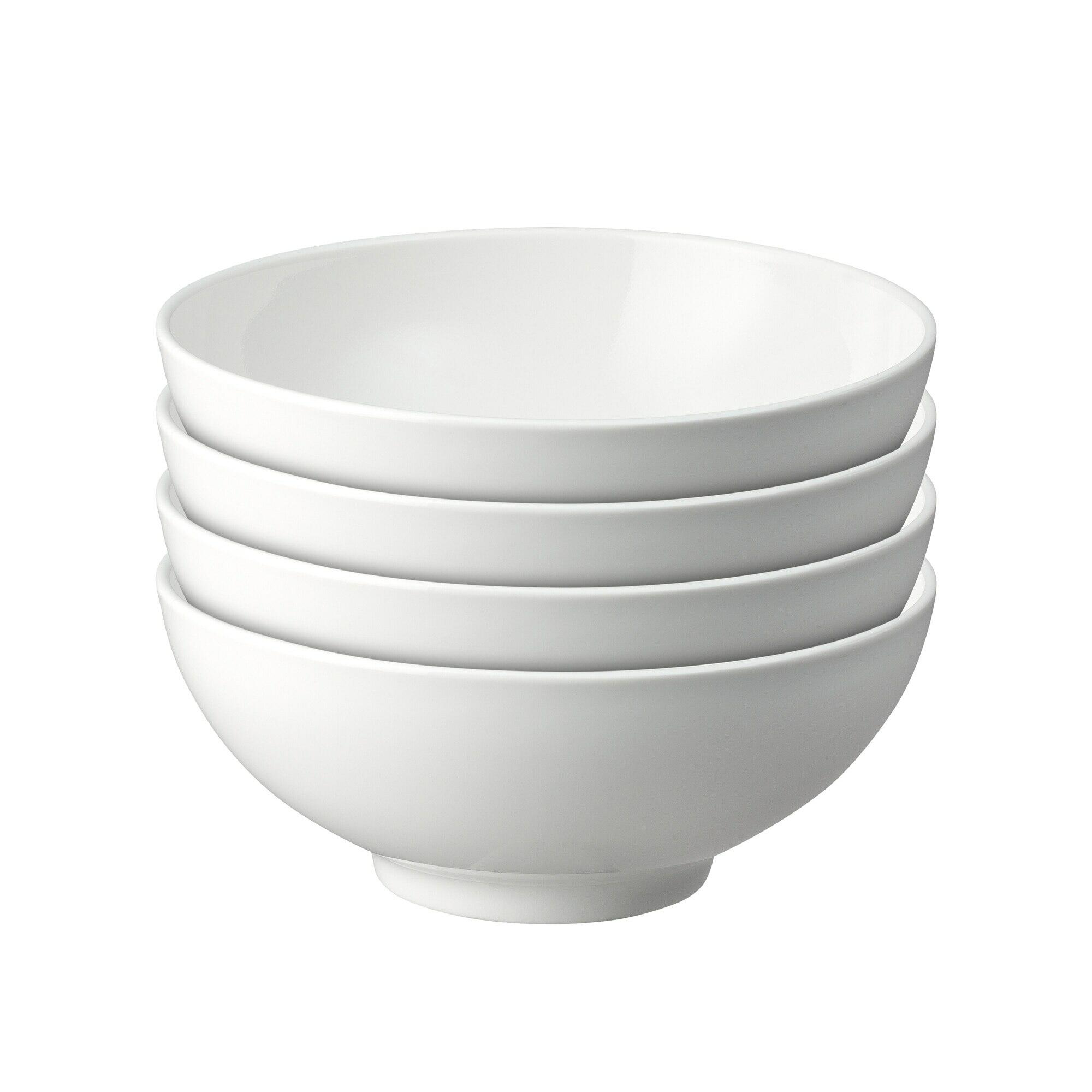 Porcelain Classic White Set Of 4 Cereal Bowl