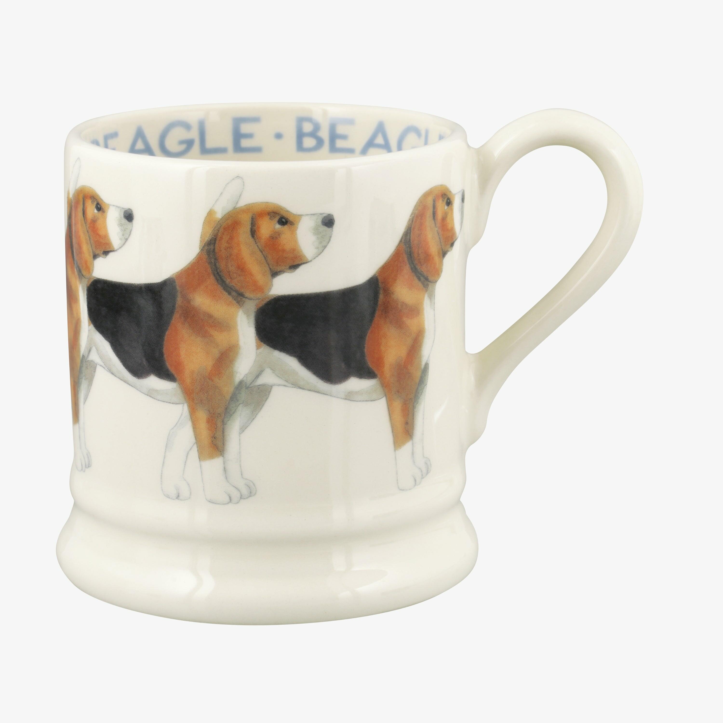 Seconds Dogs Beagle 1/2 Pint Mug - Unique Handmade & Handpainted English Earthenware Tea/Coffee Mug  | Emma Bridgewater