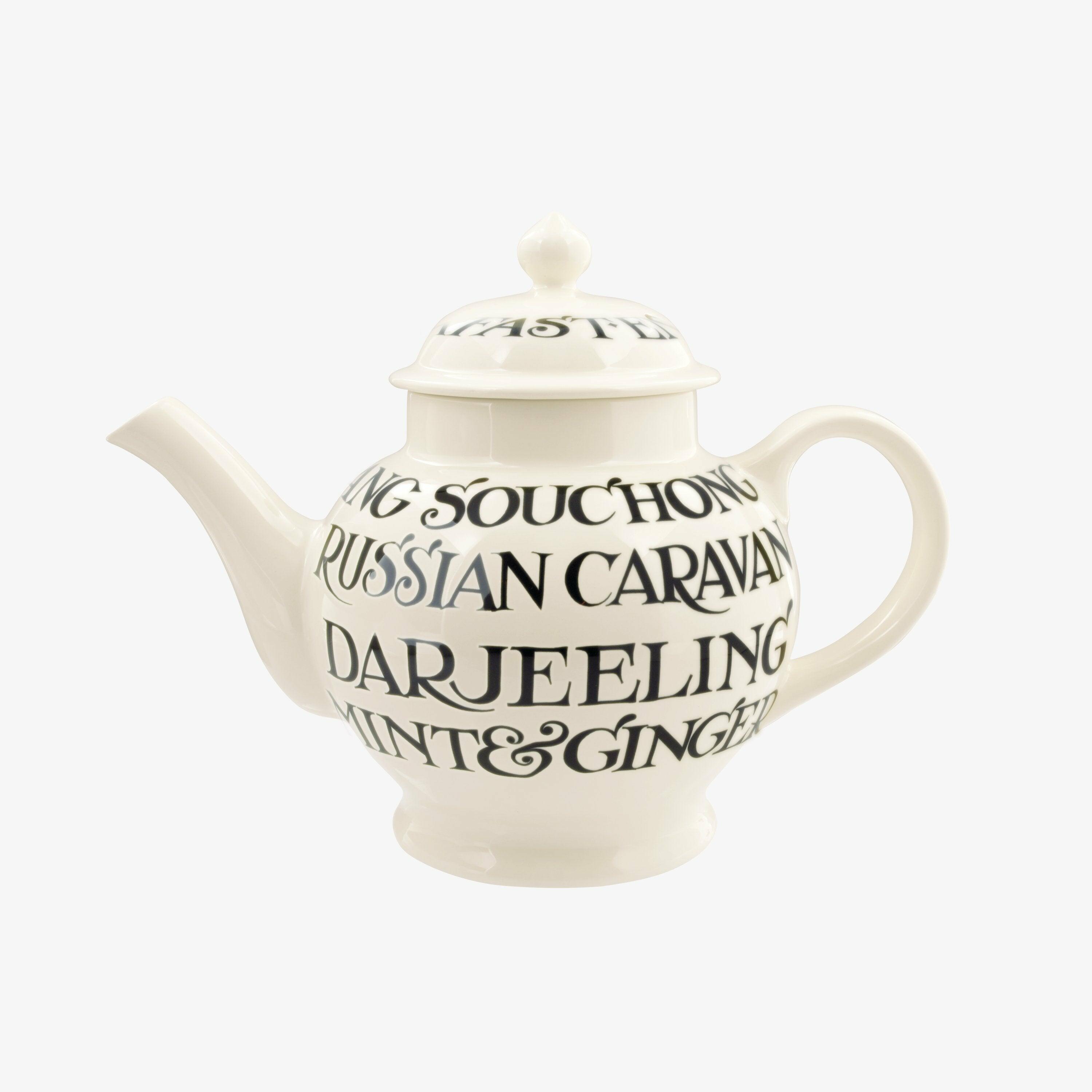 Emma Bridgewater  Seconds Black Toast 4 Mug Teapot - Unique Handmade & Handpainted English Earthenware Vintage Style Teapots