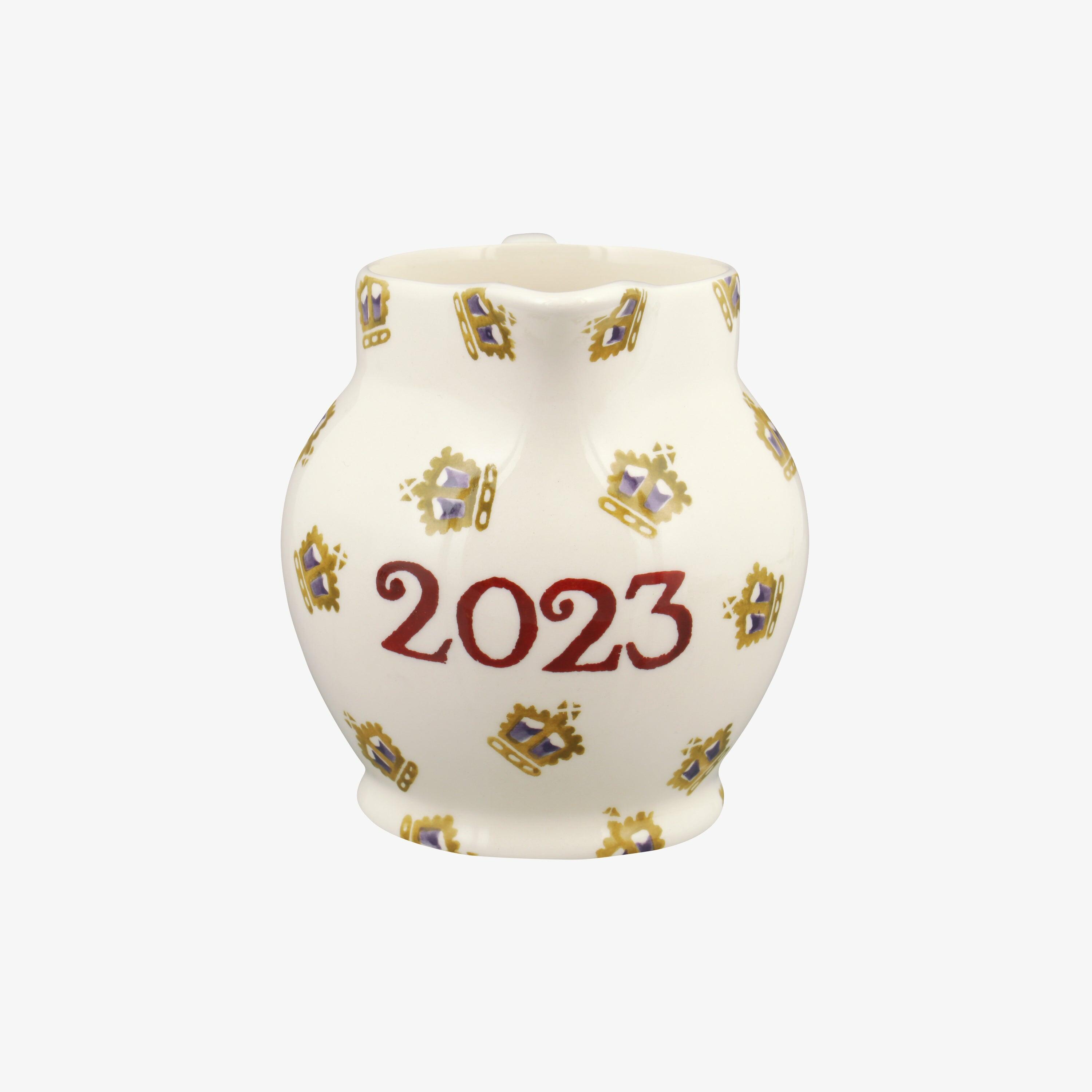 Emma Bridgewater  Crowns Coronation 2023 Year 1/2 Pint Jug - Unique Handmade & Handpainted English Earthenware Decorative Jug