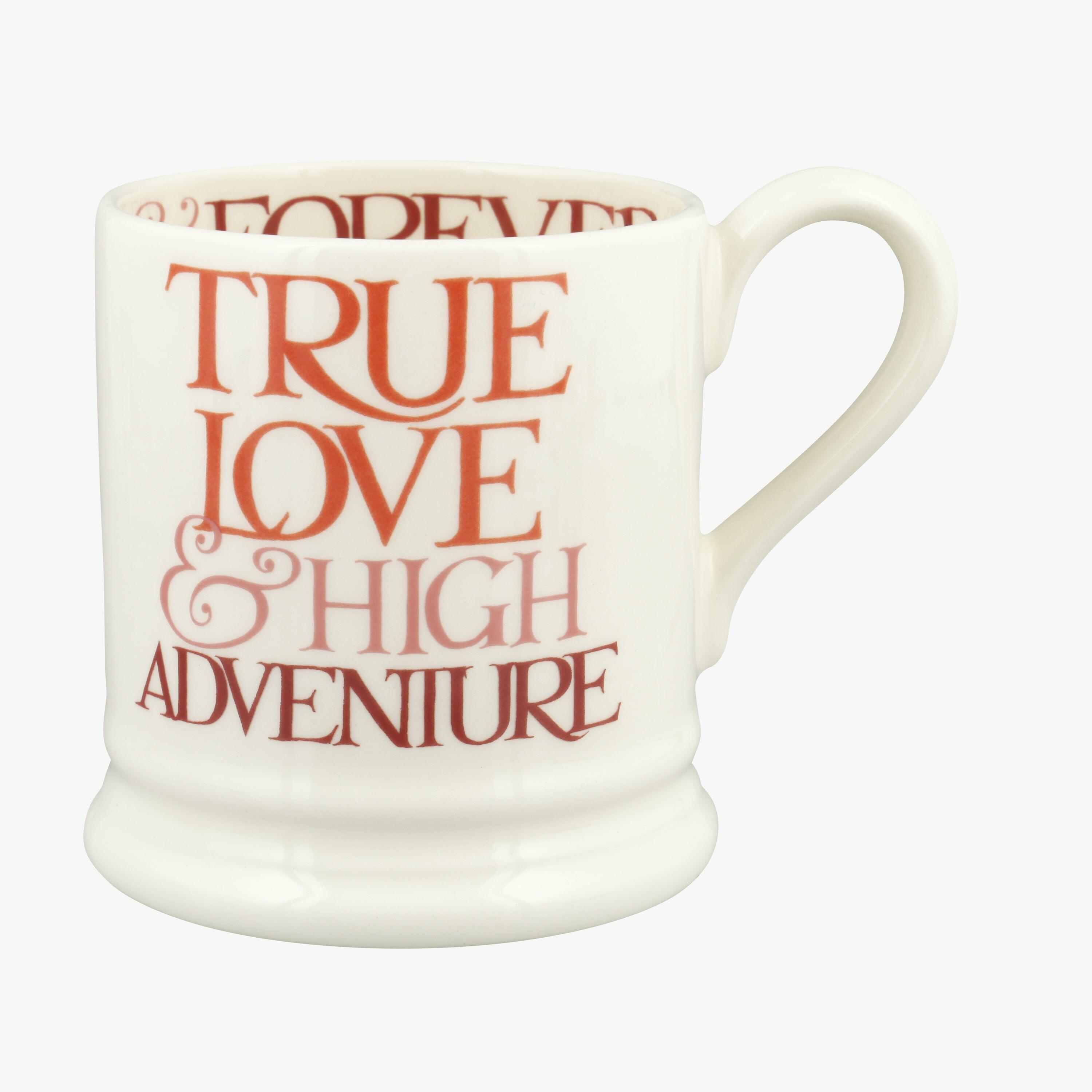 Seconds Pink Toast True Love 1/2 Pint Mug - Unique Handmade & Handpainted English Earthenware Tea/Coffee Mug  | Emma Bridgewater