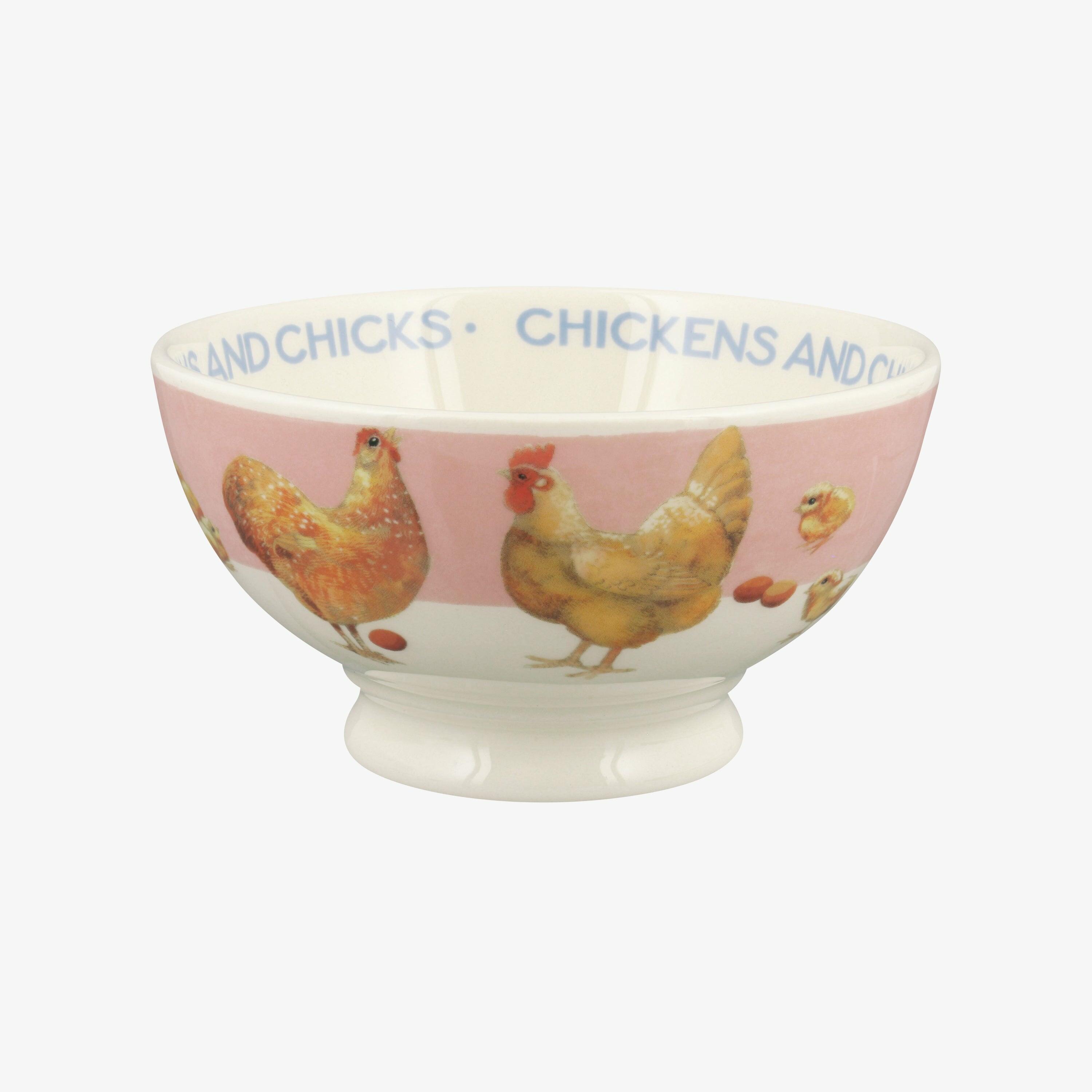 Chickens & Chicks French Bowl - Unique Handmade & Handpainted English Earthenware Decorative Plates  | Emma Bridgewater