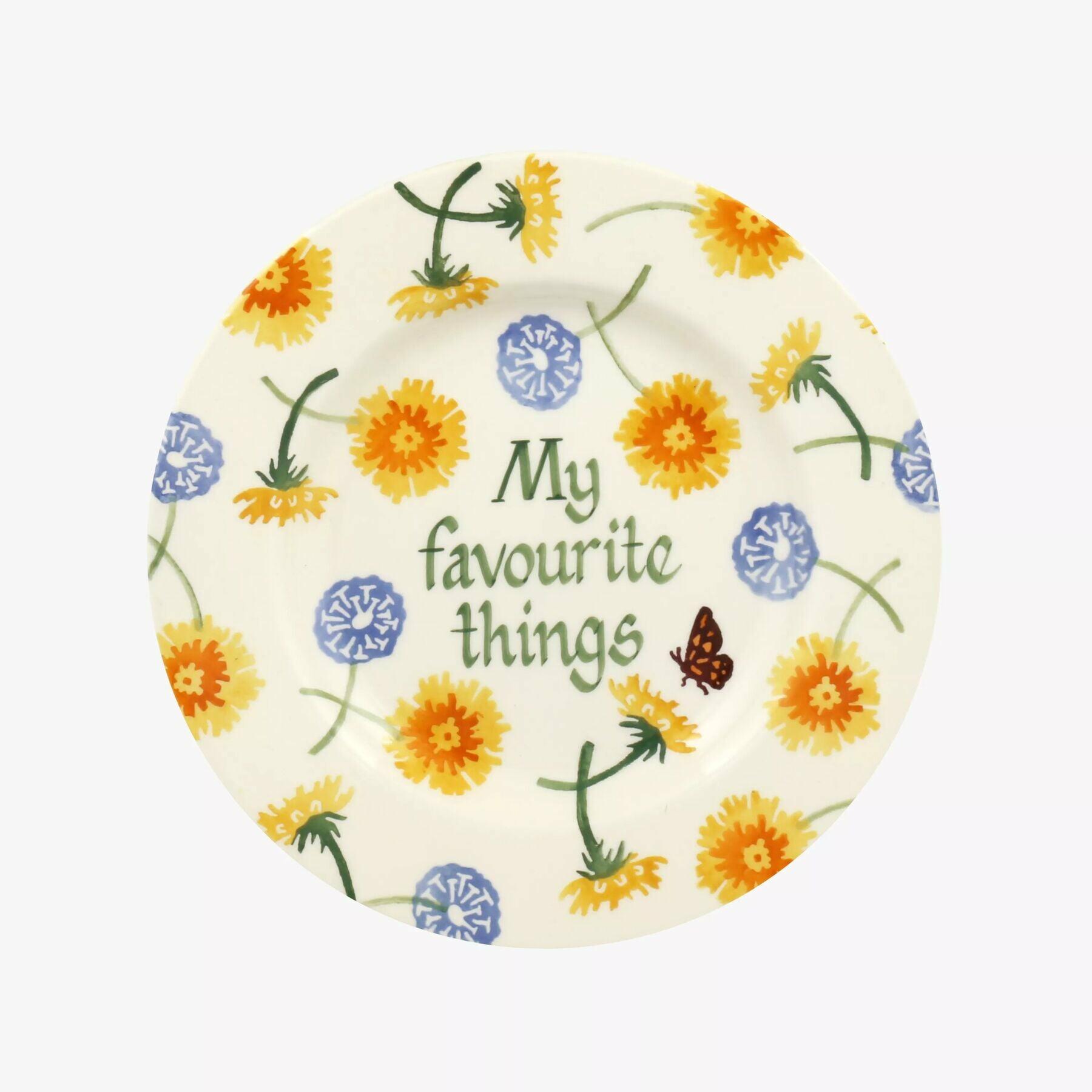 Personalised Dandelion 8 1/2 Inch Plate  - Customise Your Own Pottery Earthenware  | Emma Bridgewater