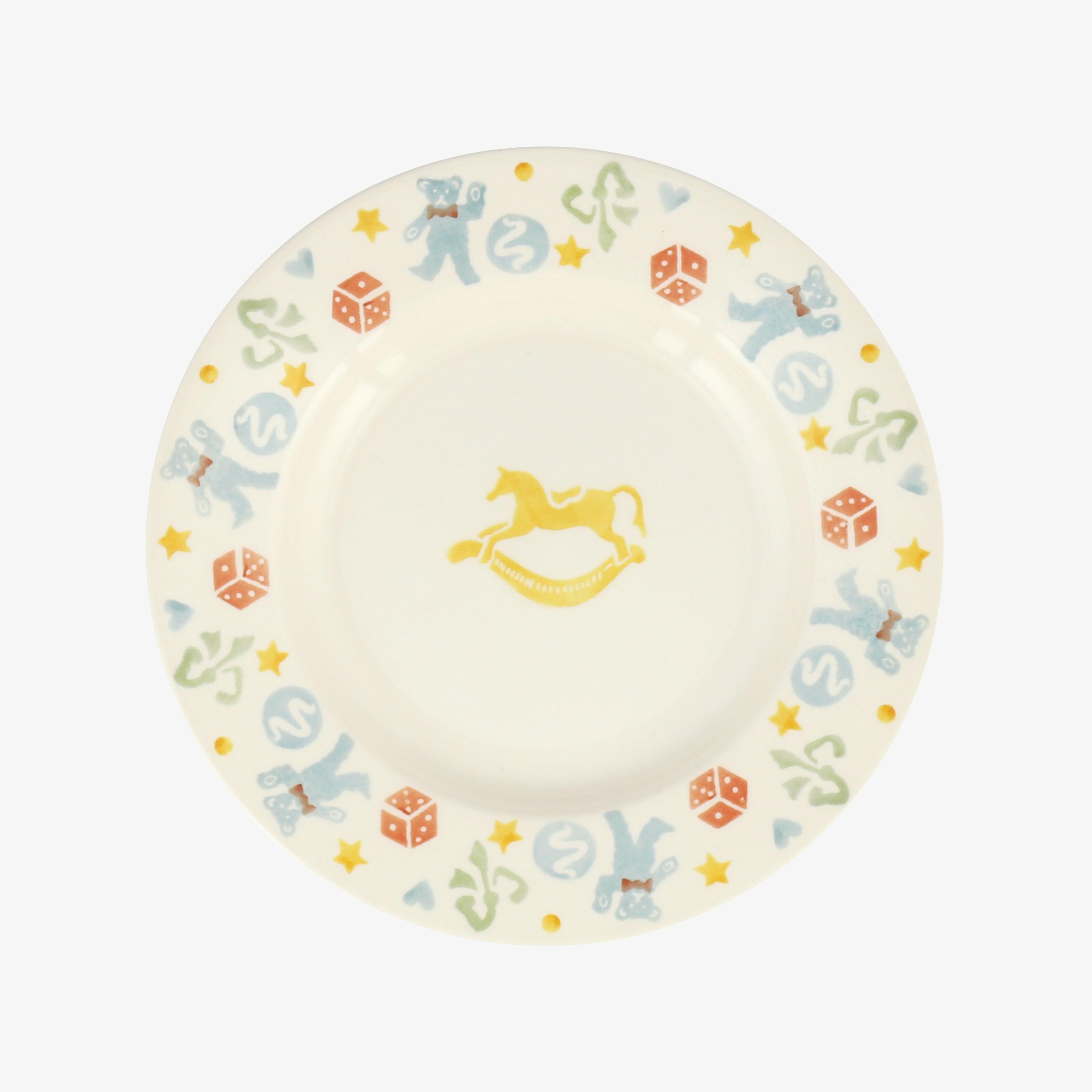 Emma Bridgewater  Seconds Toy Box 8 1/2 Inch Plate - Unique Handmade & Handpainted English Earthenware British-Made Pottery Plates