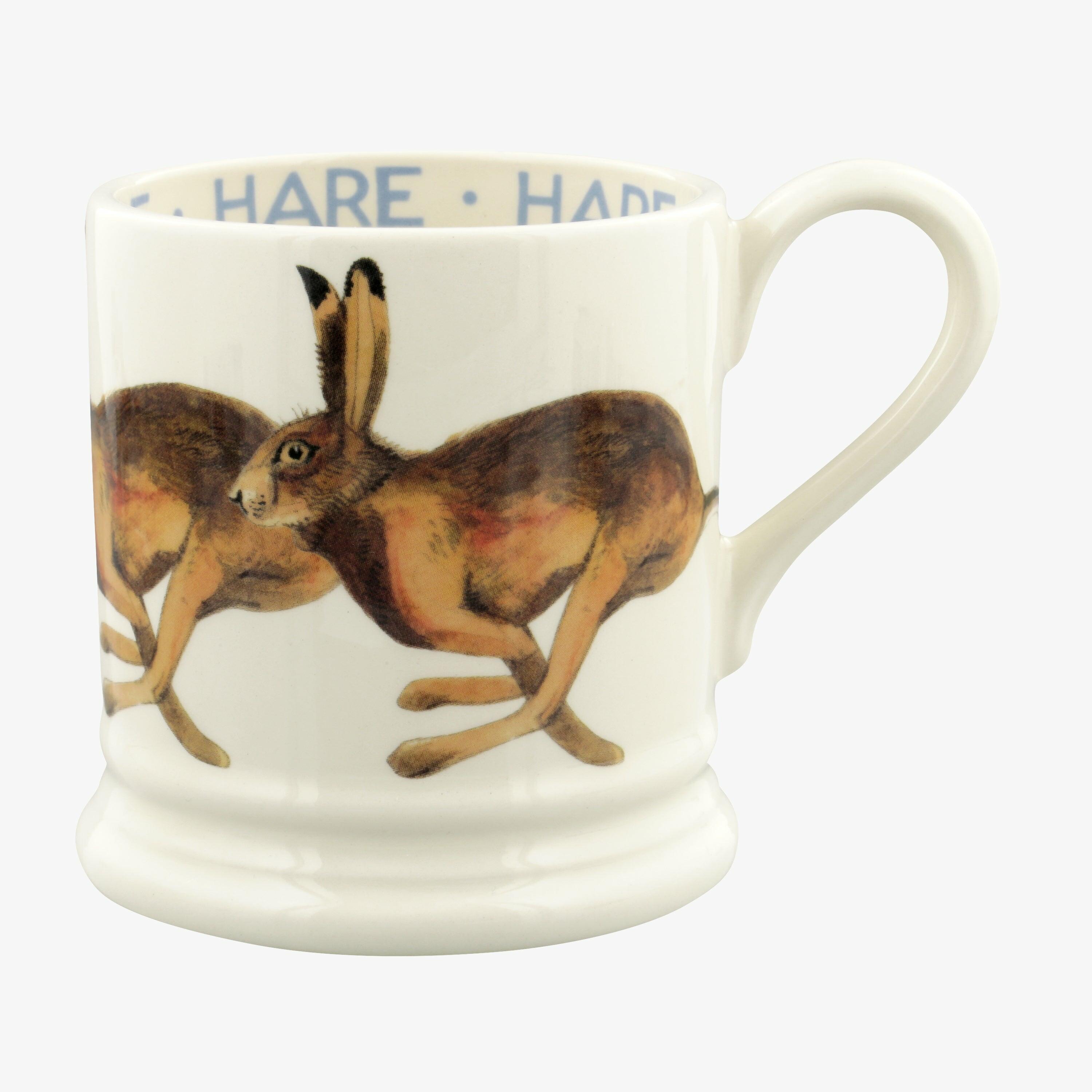 Emma Bridgewater  Hare 1/2 Pint Mug - Unique Handmade & Handpainted English Earthenware Tea/Coffee Mug