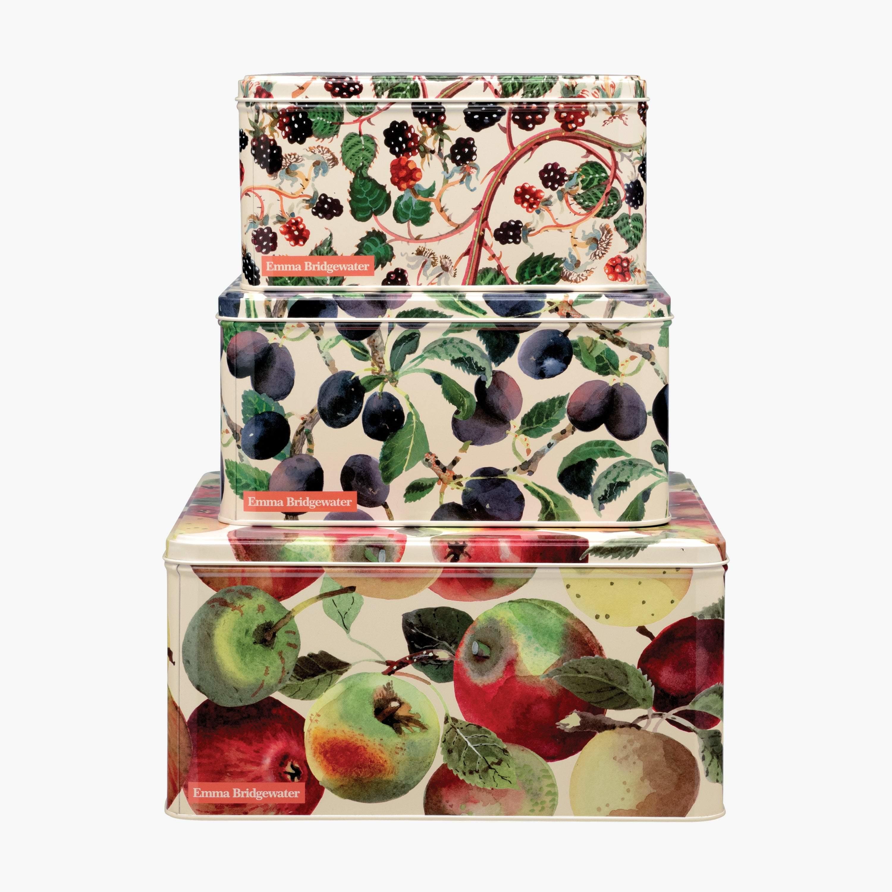 Emma Bridgewater  Vegetable Garden Apples Set of 3 Square Cake Tins