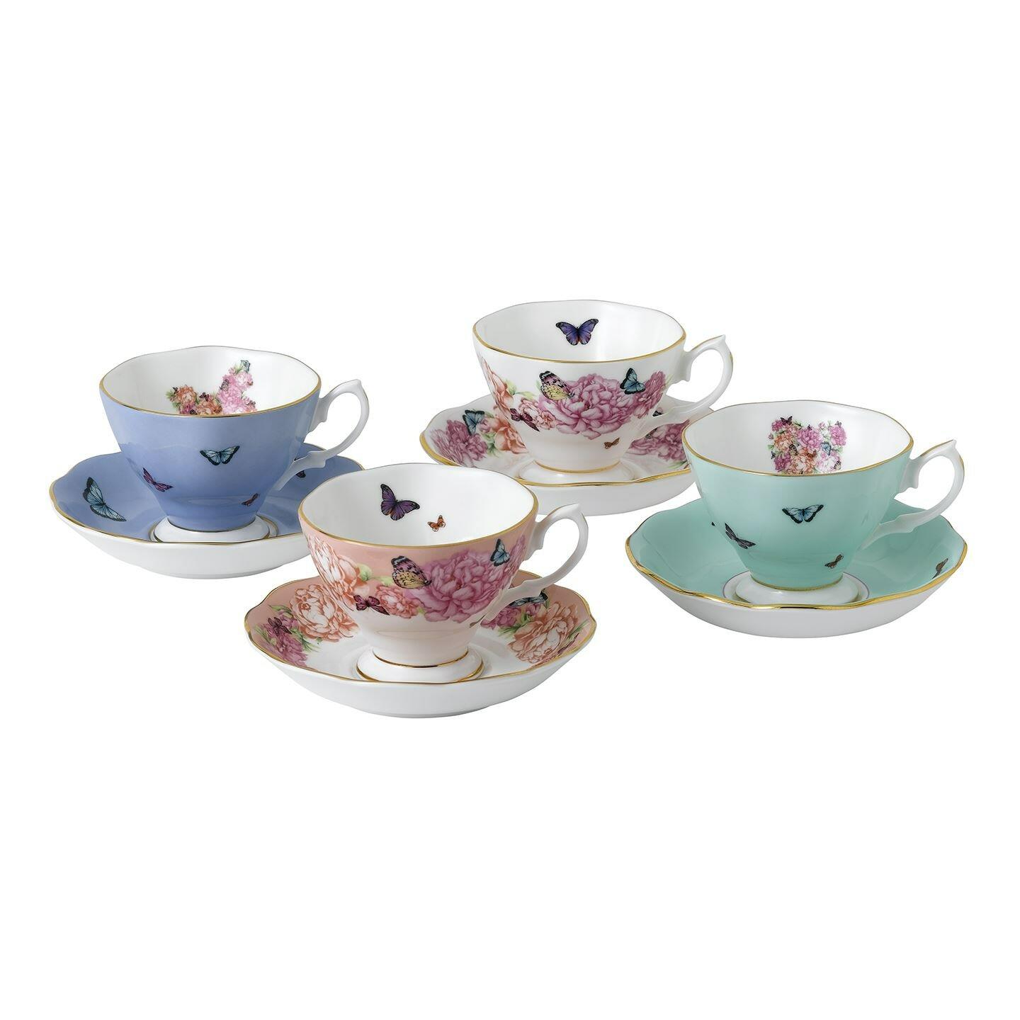 Royal Albert Miranda Kerr Friendship Teacups & Saucer Set Of 4