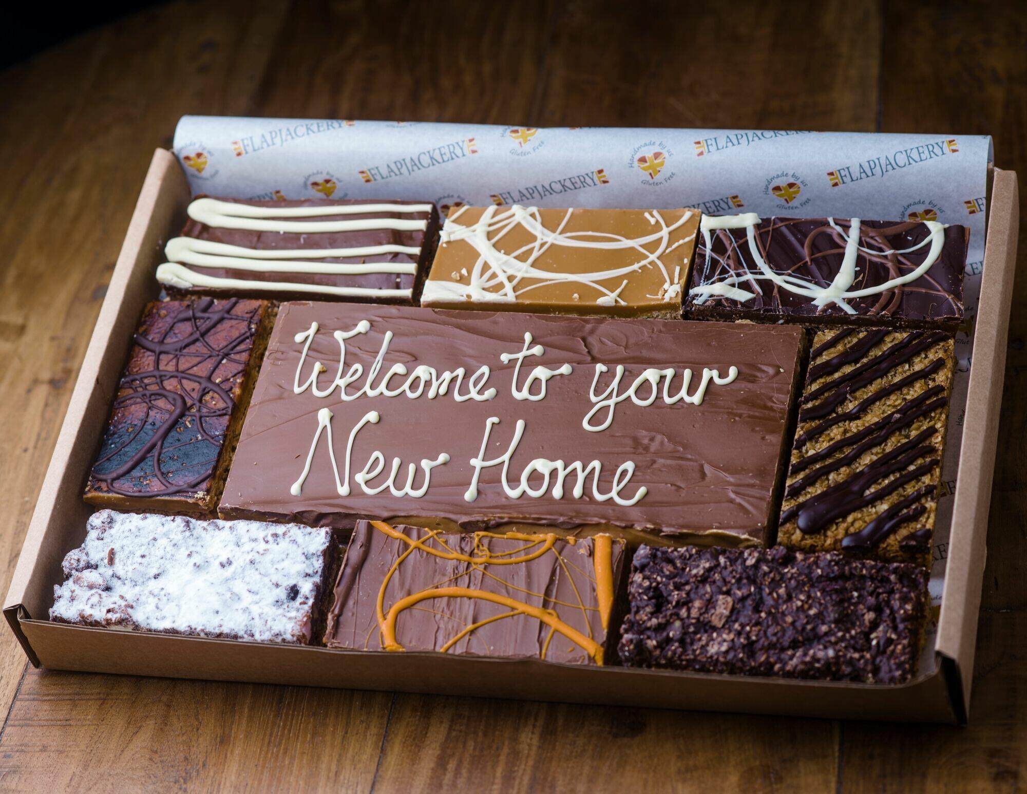Welcome To Your New Home Message Flapjack Box - Millionaires Message Plaque With 8 Additional Flapjacks