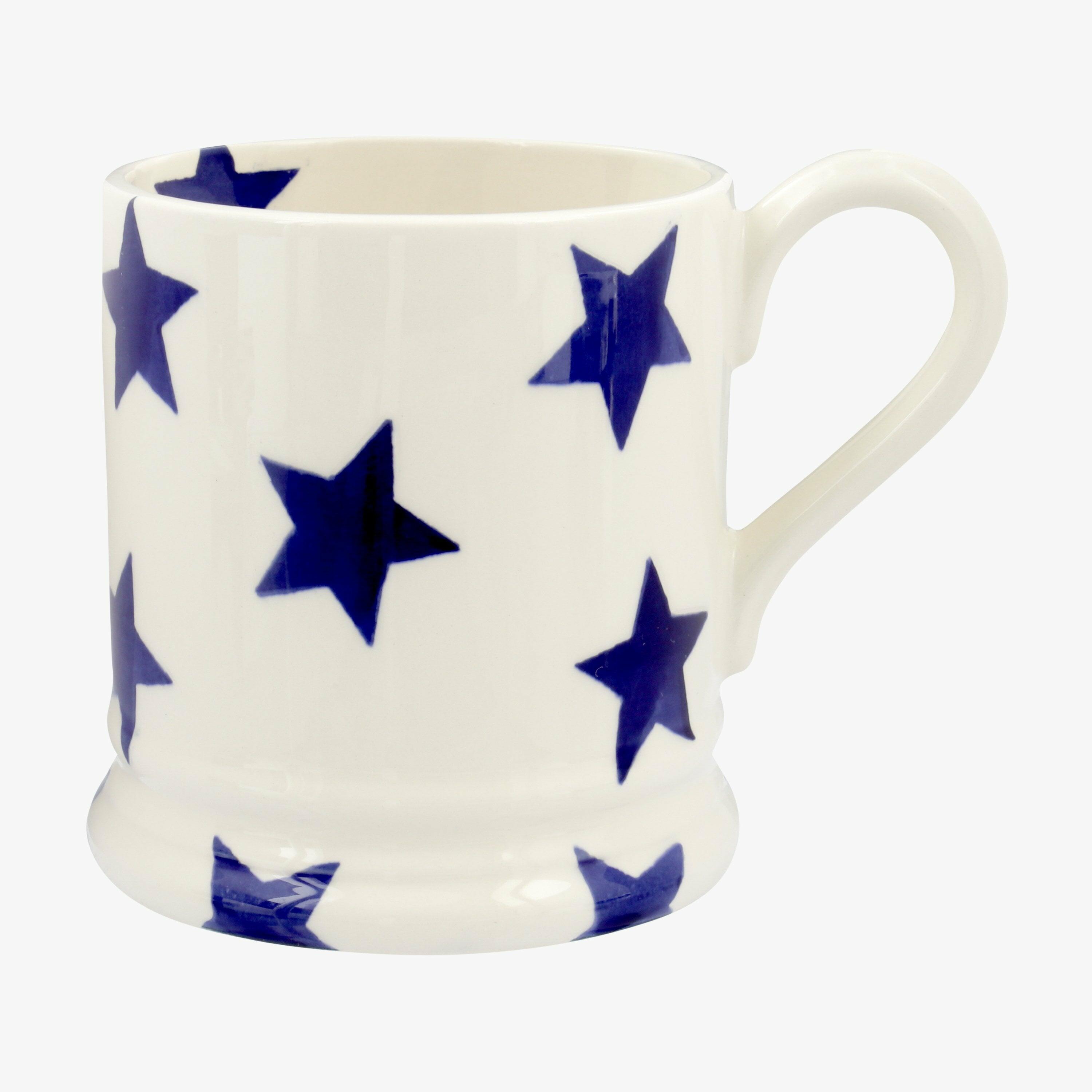 Blue Star 1/2 Pint Mug - Unique Handmade & Handpainted English Earthenware Tea/Coffee Mug  | Emma Bridgewater