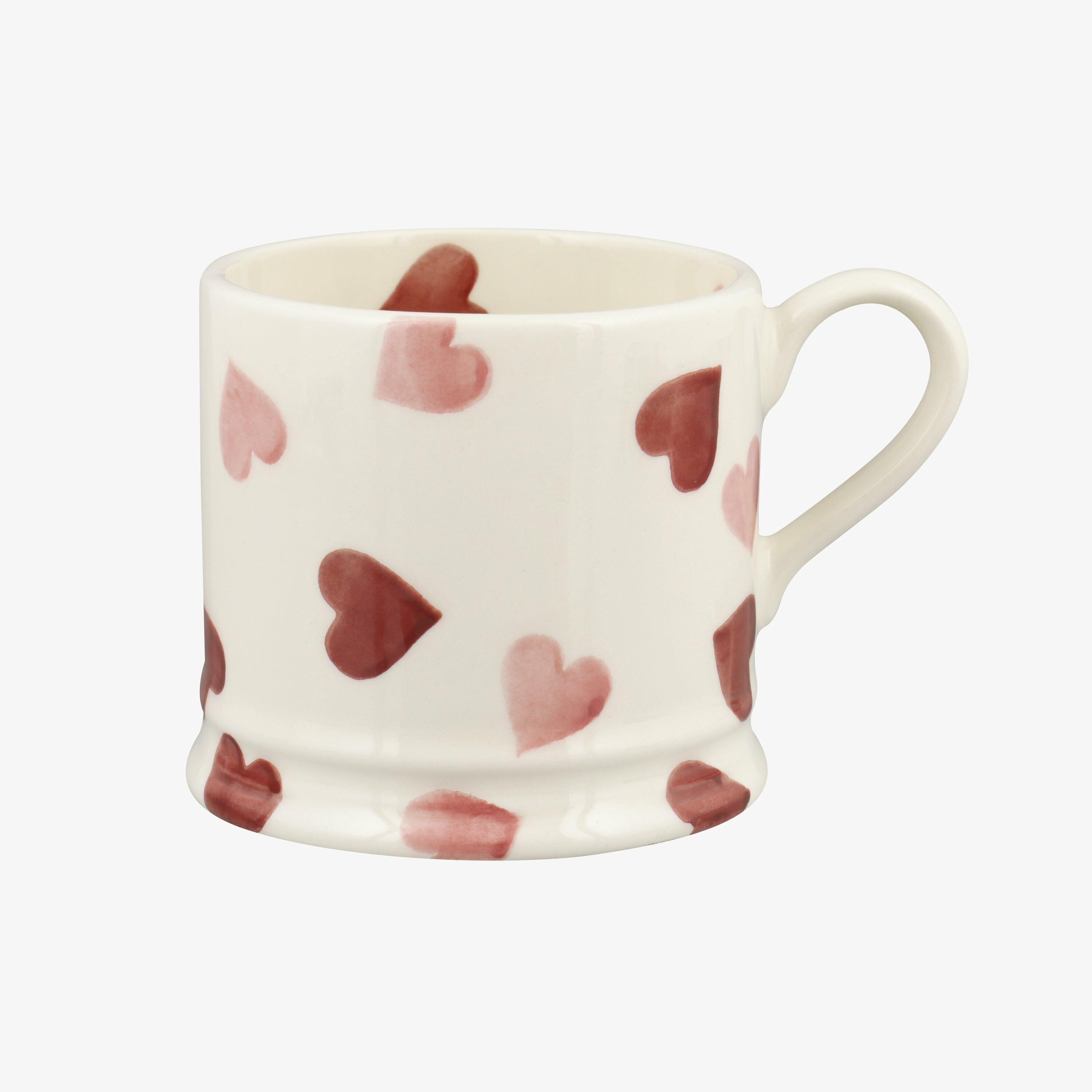 Pink Hearts Small Mug - Unique Handmade & Handpainted English Earthenware Tea/Coffee Mug  | Emma Bridgewater