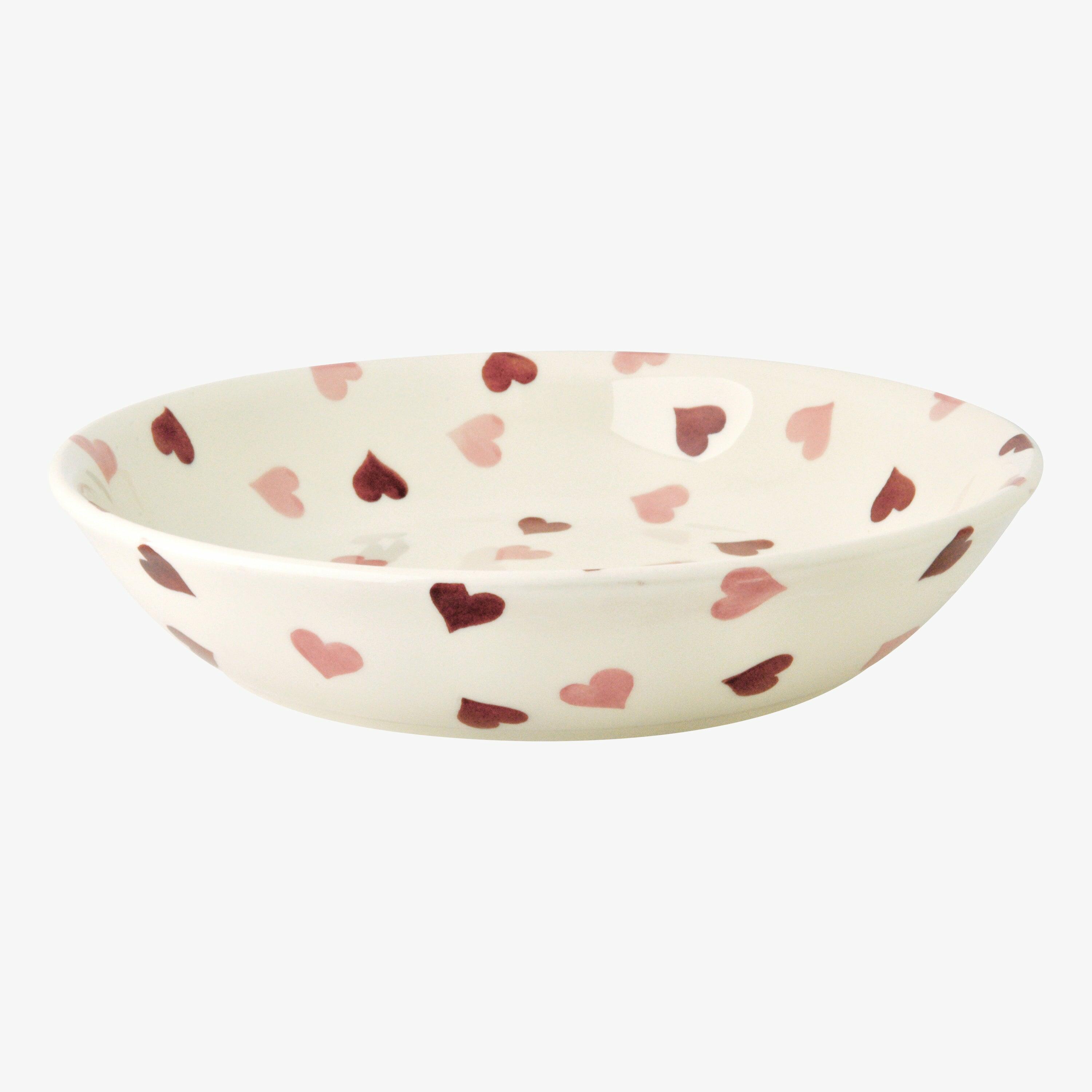 Pink Hearts Pasta Bowl - Unique Handmade & Handpainted English Earthenware Decorative Plates  | Emma Bridgewater