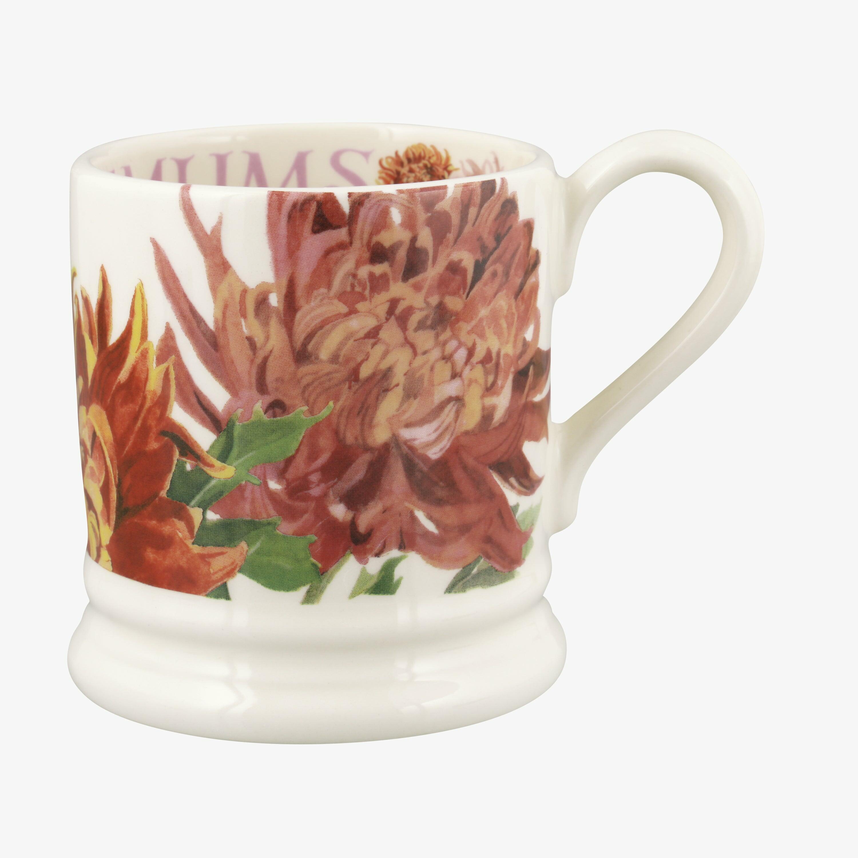 Emma Bridgewater  Seconds Flowers Chrysanthemum 1/2 Pint Mug - Unique Handmade & Handpainted English Earthenware Tea/Coffee Mug