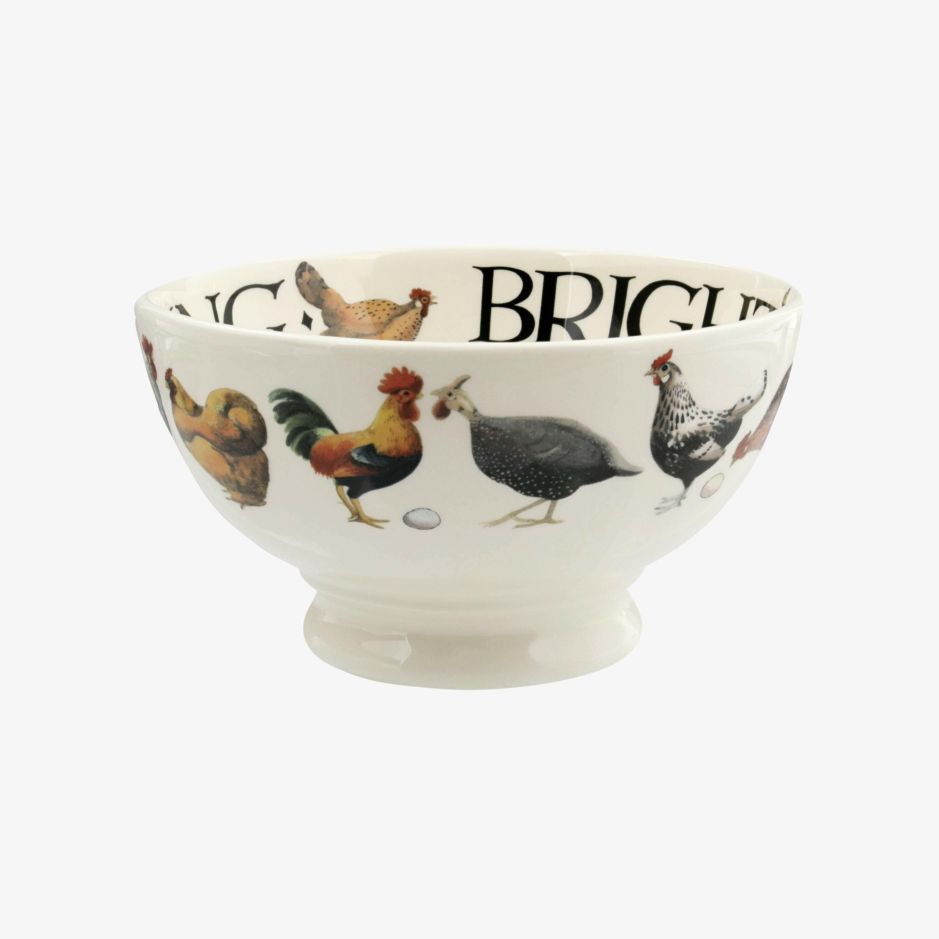 Emma Bridgewater  Rise & Shine Bright New Morning French Bowl - Unique Handmade & Handpainted English Earthenware Decorative Plates