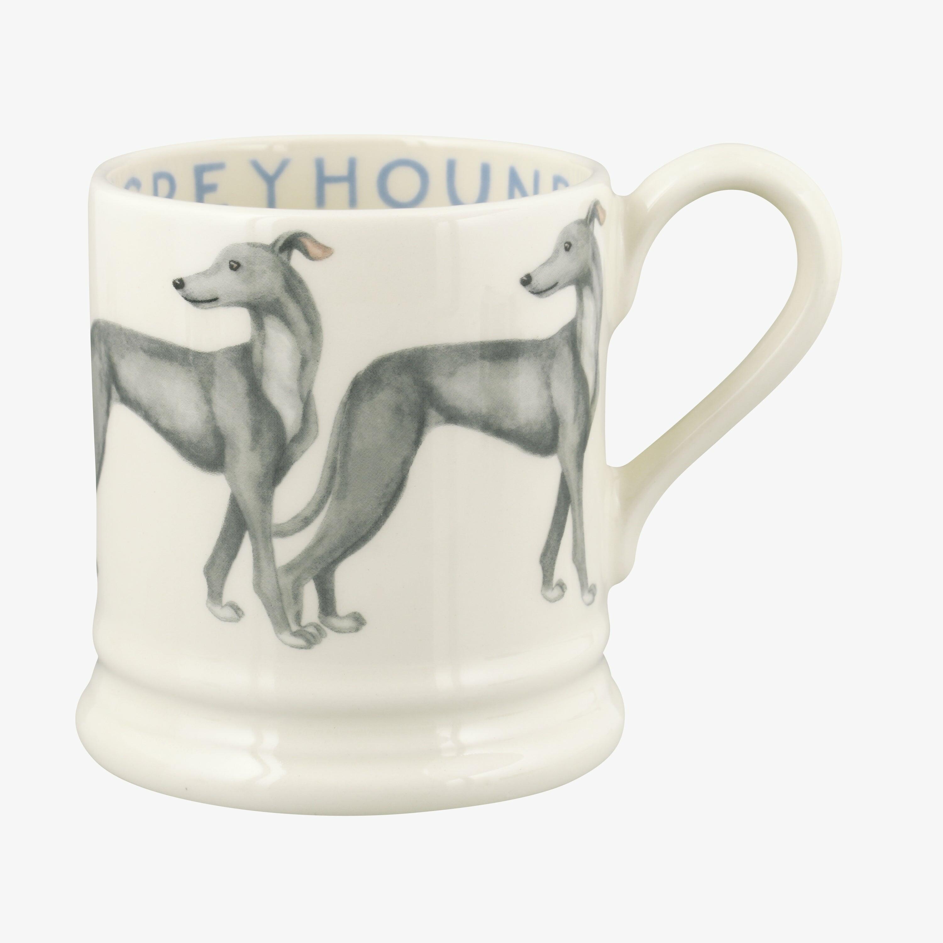 Greyhound 1/2 Pint Mug - Unique Handmade & Handpainted English Earthenware Tea/Coffee Mug  | Emma Bridgewater