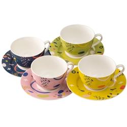 Verdant Tea Cups & Saucers Set of 4