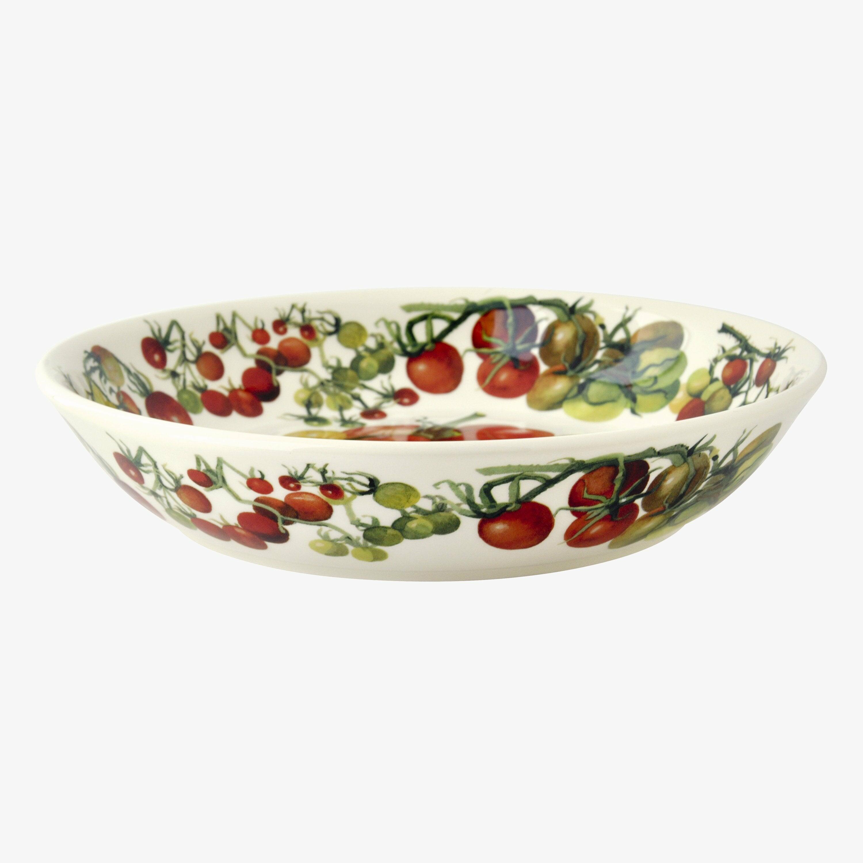 Emma Bridgewater  Vegetable Garden Tomatoes Medium Pasta Bowl - Unique Handmade & Handpainted English Earthenware Decorative Plates