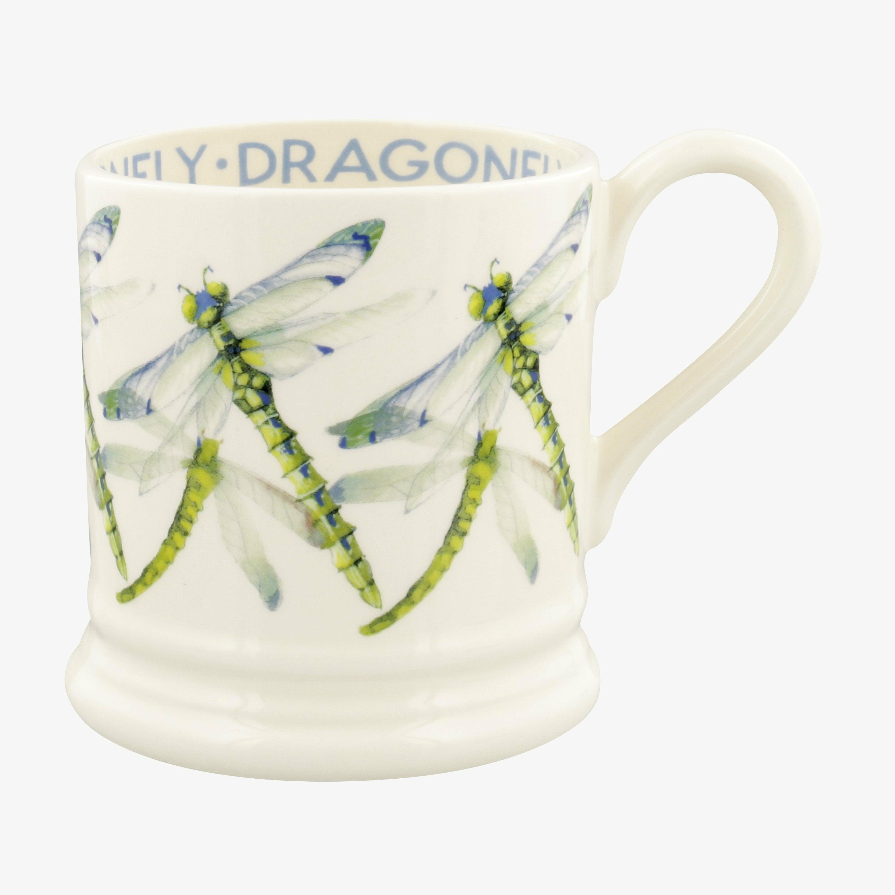 Emma Bridgewater  Seconds Dragonfly 1/2 Pint Mug - Unique Handmade & Handpainted English Earthenware Tea/Coffee Mug