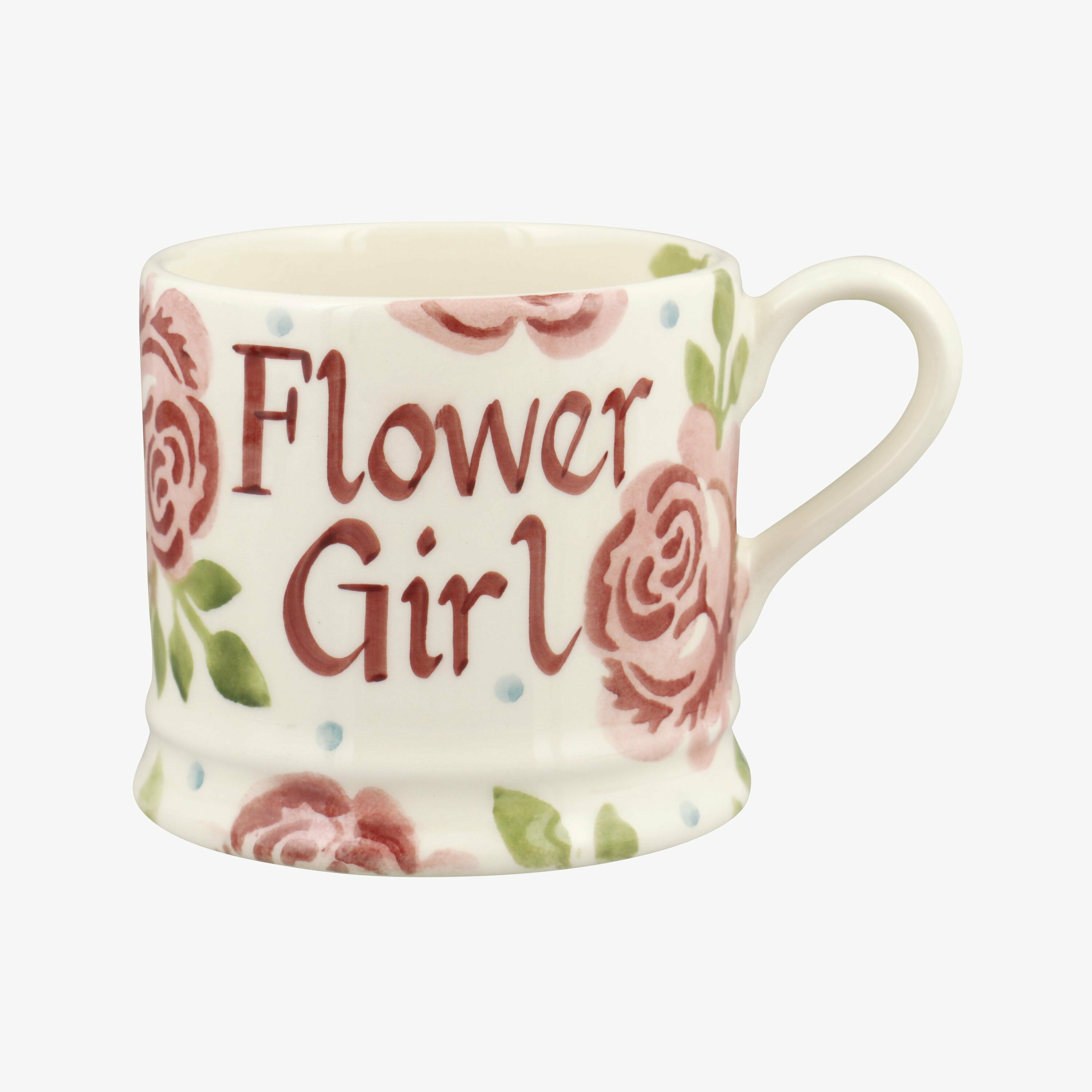 Personalised Pink Roses Small Mug  - Customise Your Own Pottery Earthenware  | Emma Bridgewater
