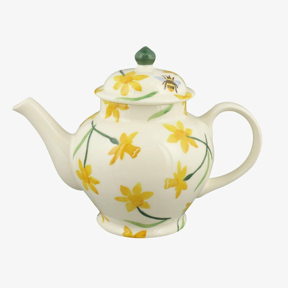 Emma Bridgewater  Seconds Little Daffodils 3 Mug Teapot - Unique Handmade & Handpainted English Earthenware Vintage Style Teapots