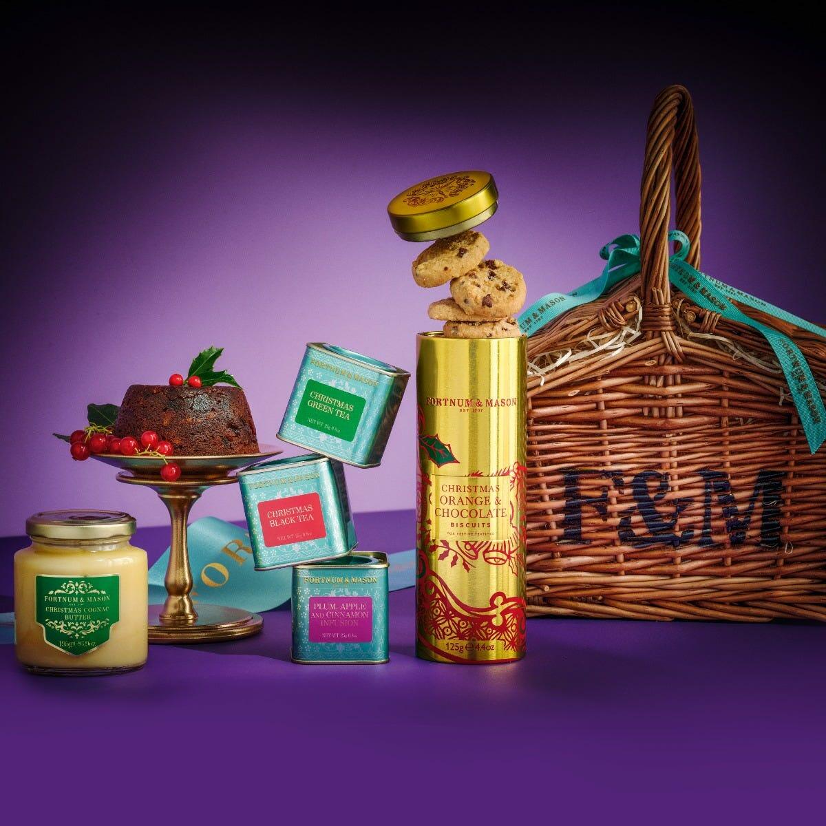 The Merrymaker's Hamper, Biscuits, Chocolates, Teas, Puddings, Fortnum & Mason
