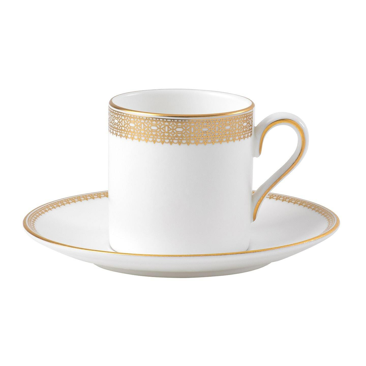 Wedgwood Vera Wang Lace Gold Coffee Cup & Saucer