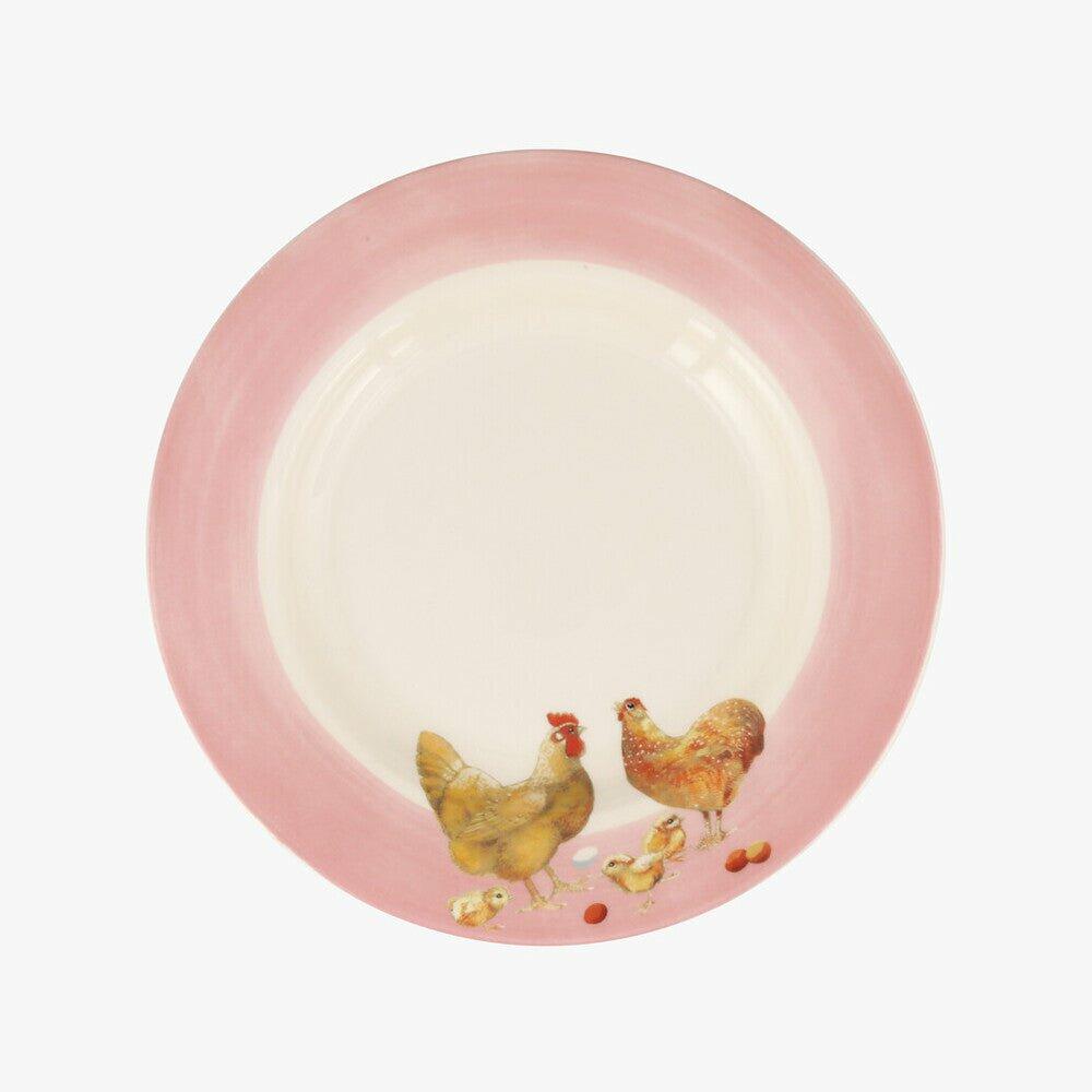 Seconds Chickens & Chicks 8 1/2 Inch Plate - Unique Handmade & Handpainted English Earthenware British-Made Pottery Plates  | Emma Bridgewater