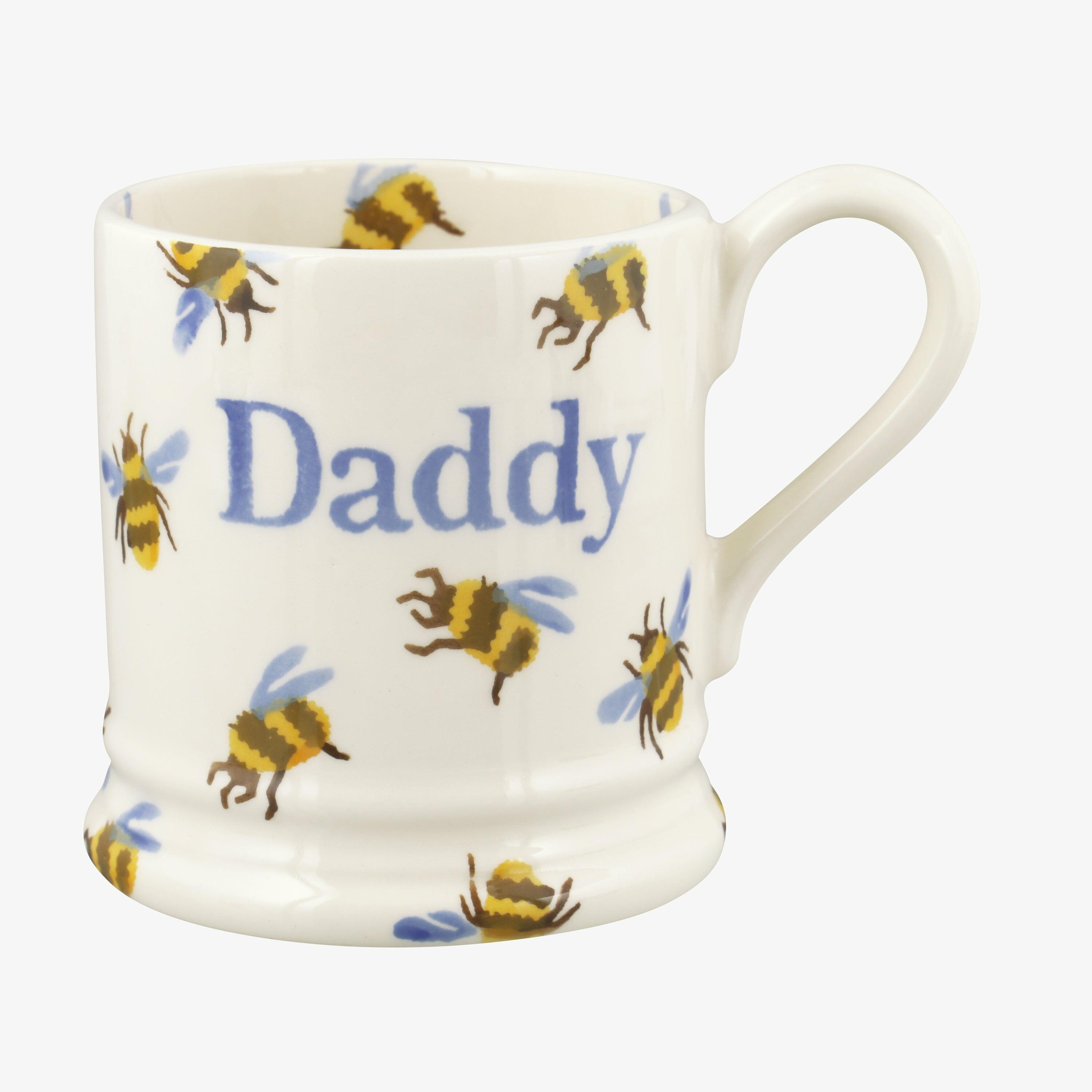 Emma Bridgewater  Bumblebee Daddy 1/2 Pint Mug - Unique Handmade & Handpainted English Earthenware Tea/Coffee Mug