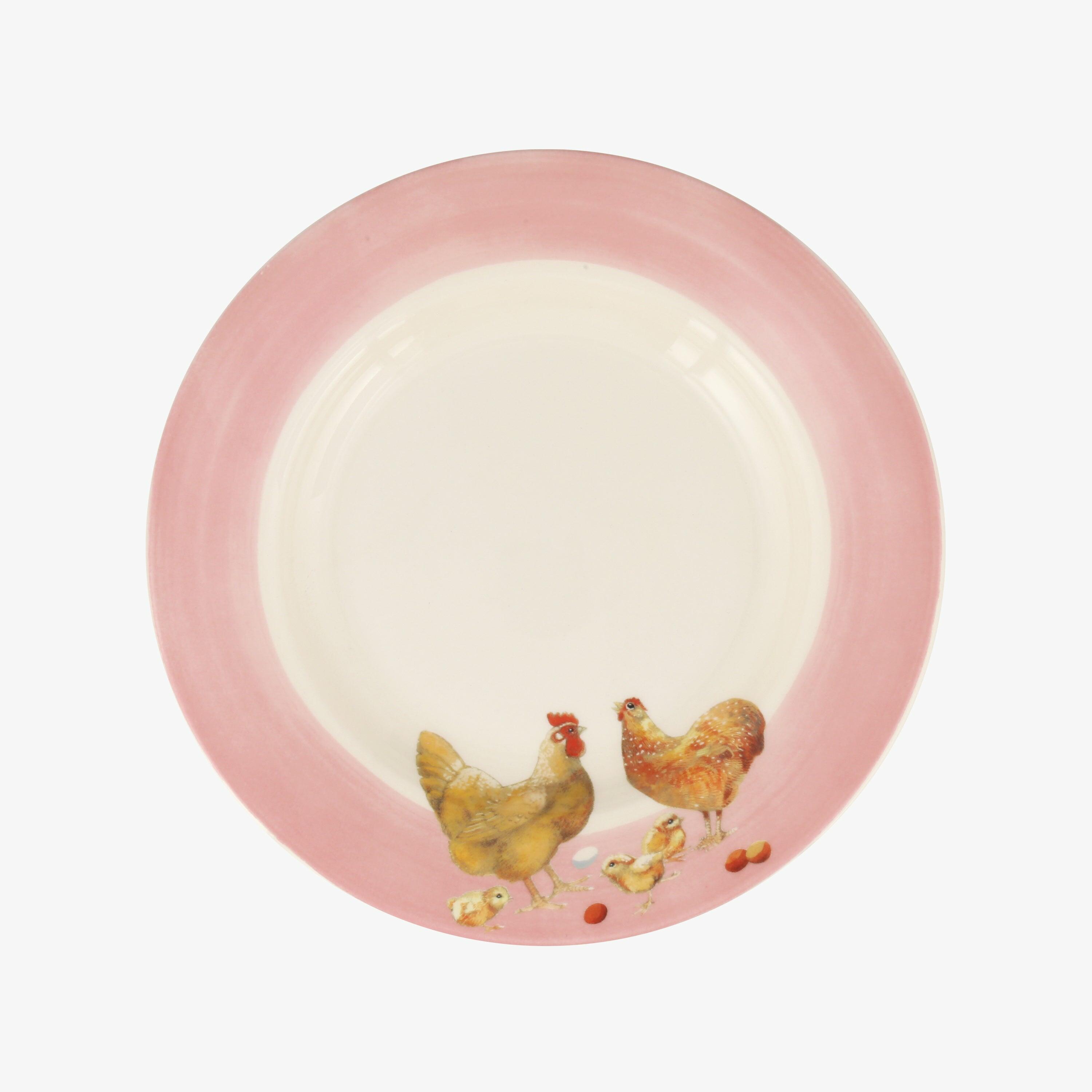 Chickens & Chicks 8 1/2 Inch Plate - Unique Handmade & Handpainted English Earthenware British-Made Pottery Plates  | Emma Bridgewater