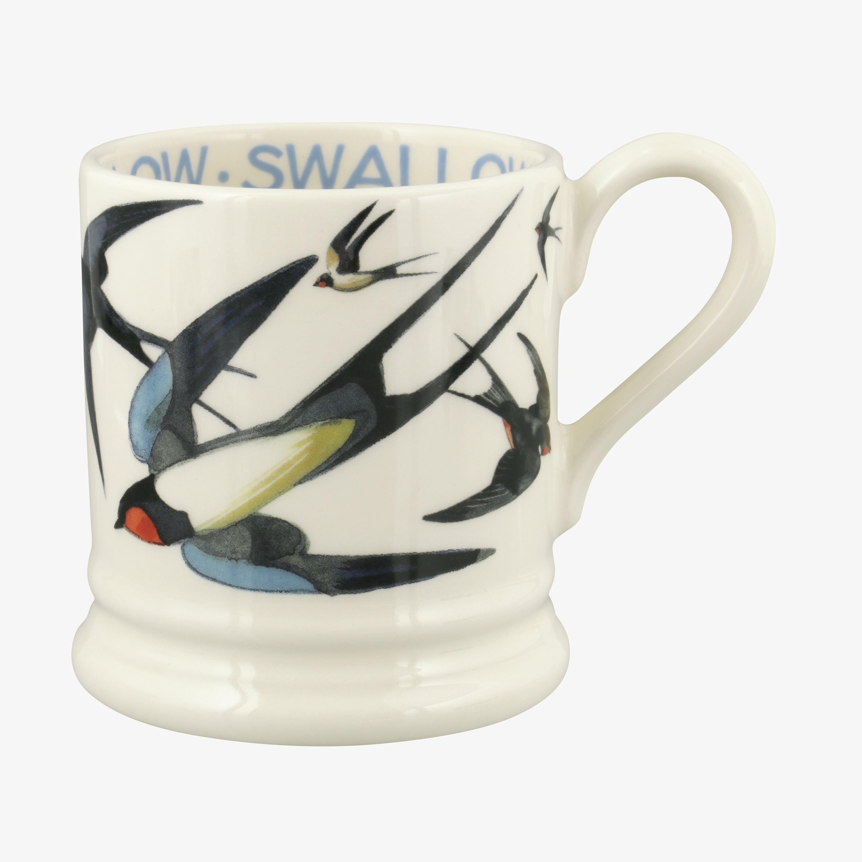 Swallow 1/2 Pint Mug - Unique Handmade & Handpainted English Earthenware Tea/Coffee Mug  | Emma Bridgewater