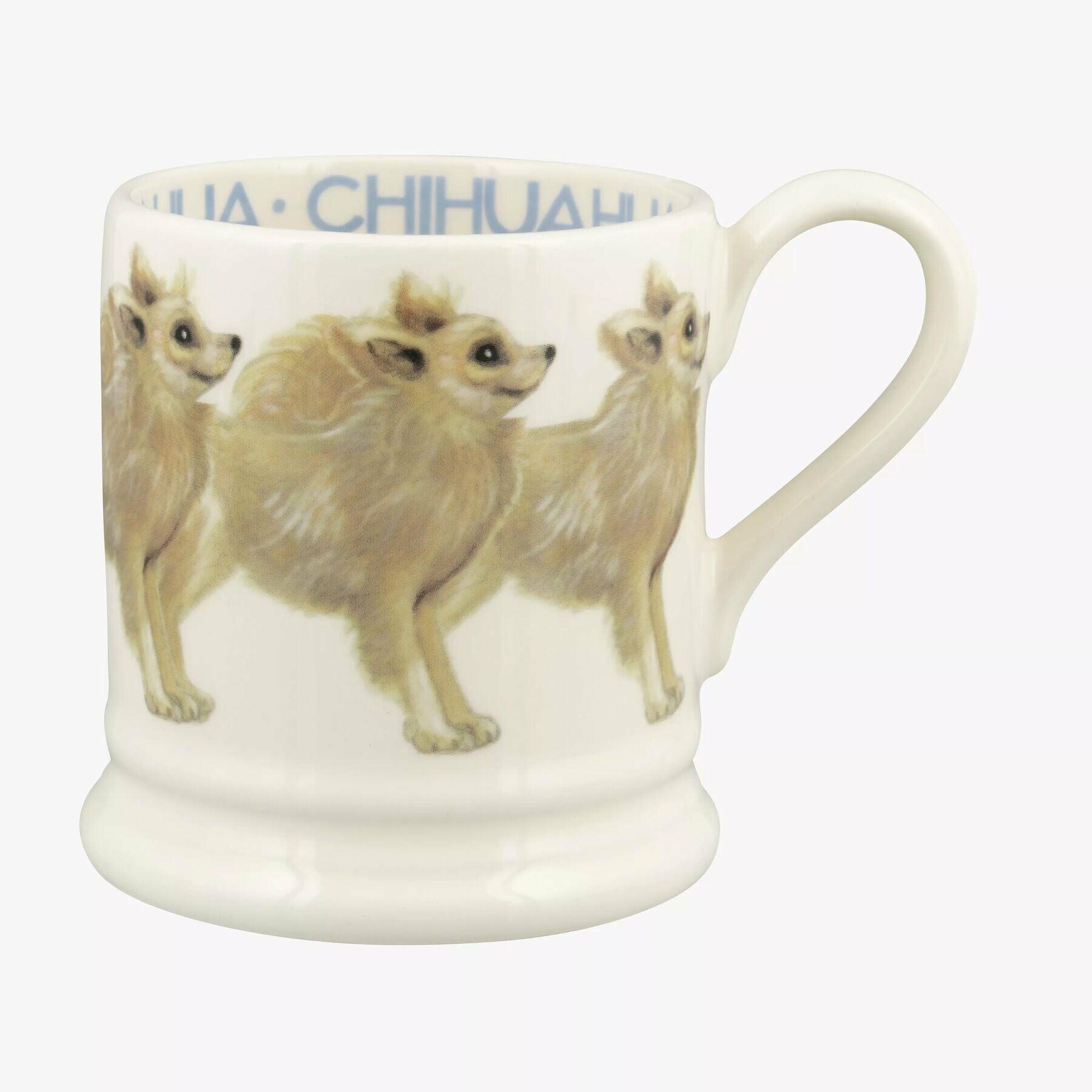Chihuahua 1/2 Pint Mug - Unique Handmade & Handpainted English Earthenware Tea/Coffee Mug  | Emma Bridgewater