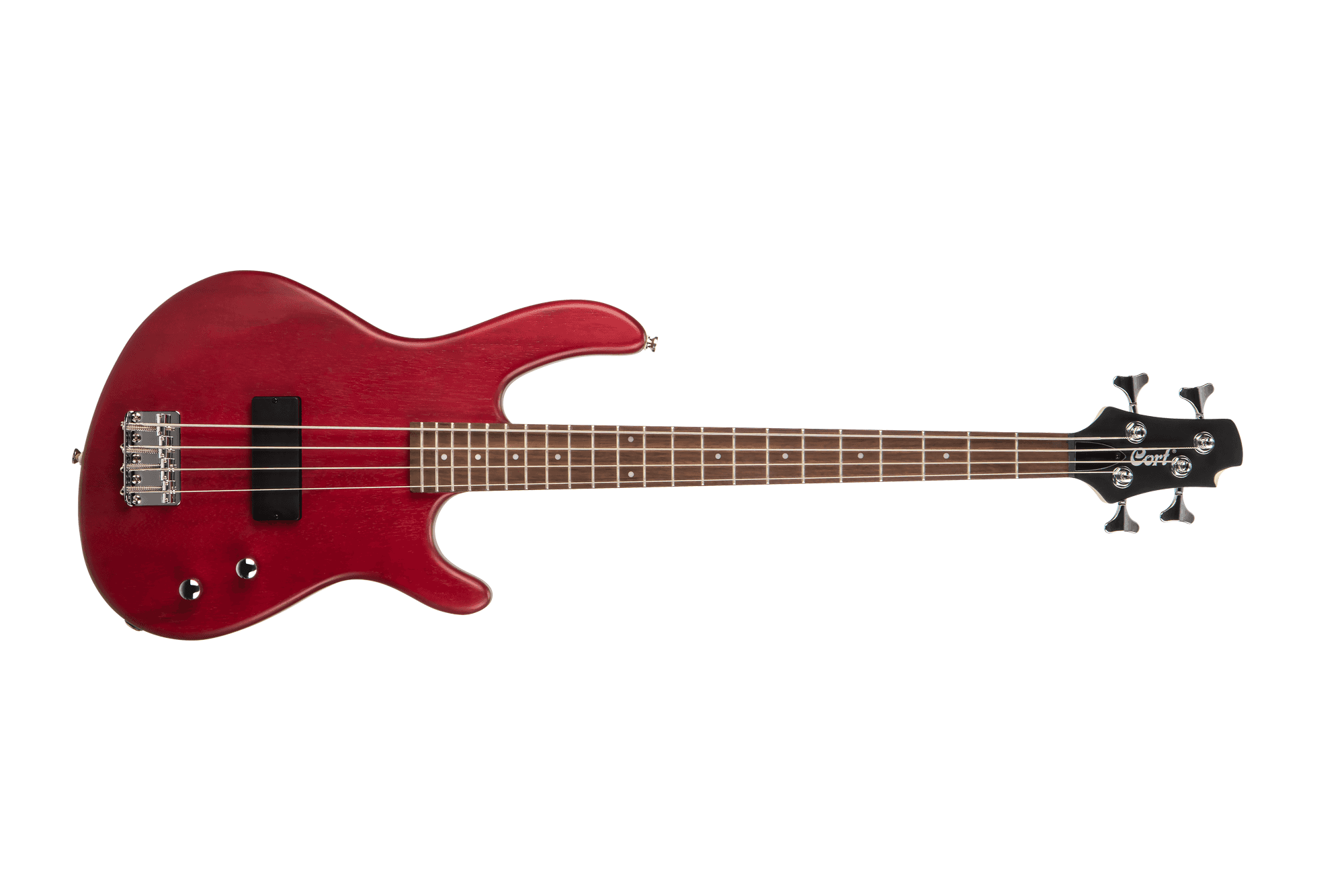 Cort - Action Jr Short Scale Bass - Open Pore Black Cherry