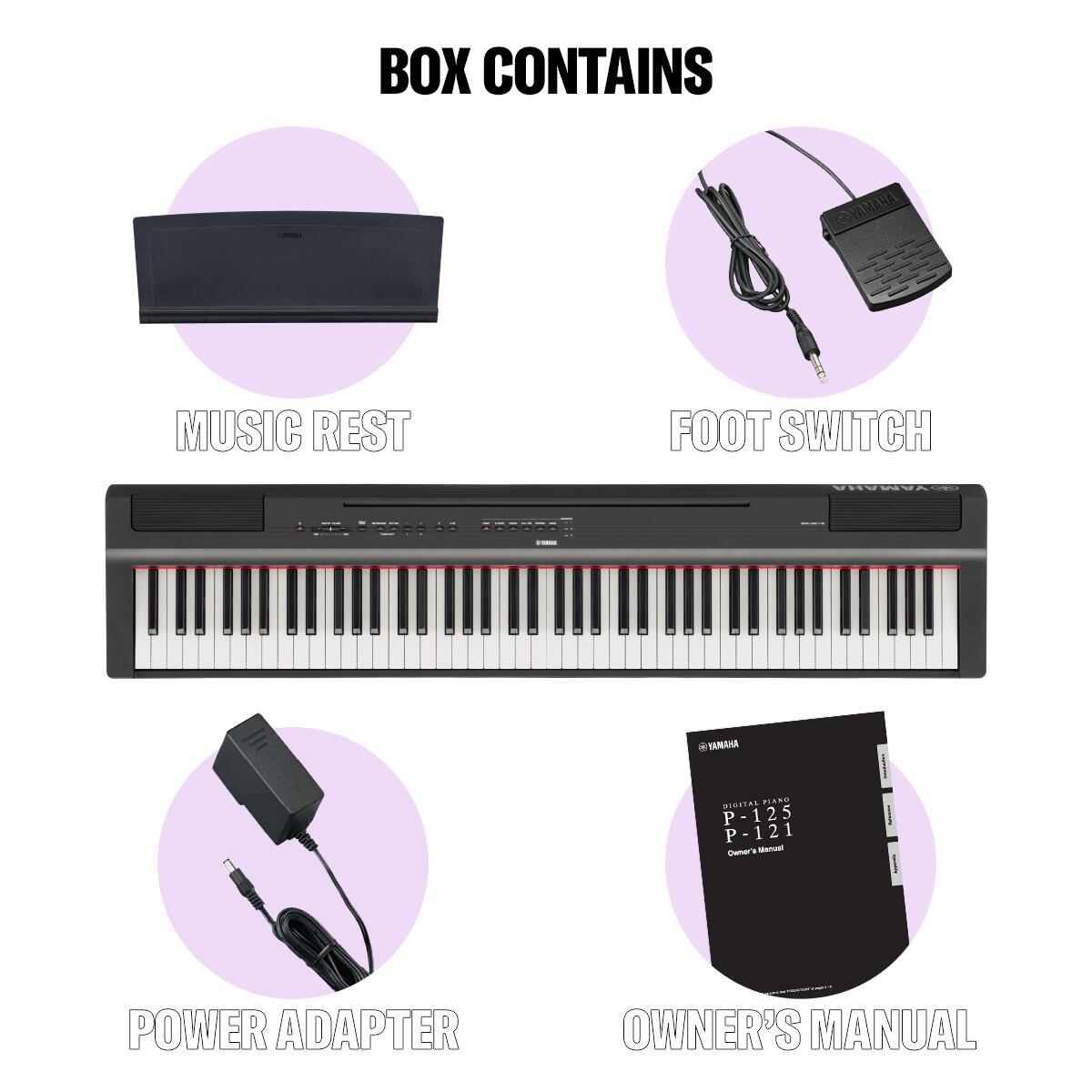 Yamaha - P125A Black - Portable Digital Piano - Ex Display