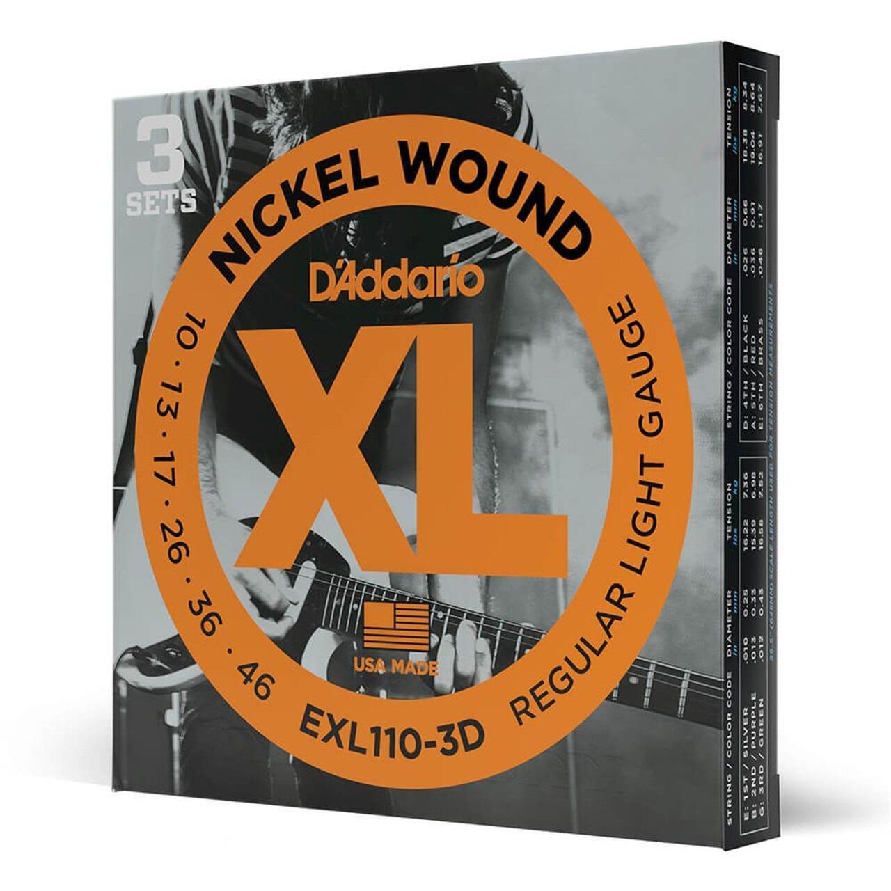 D addario EXL110 3D 3 Sets 10 46 Electric Guitar Strings