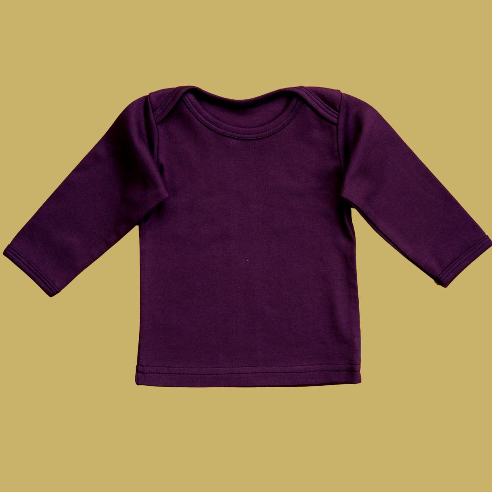 Plum long sleeved cotton jersey baby top