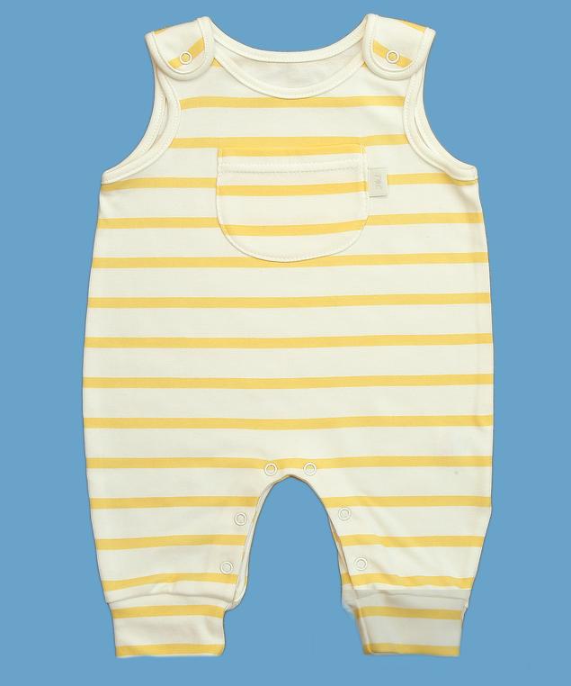 Custard Yellow Dungaree for baby in soft cotton jersey