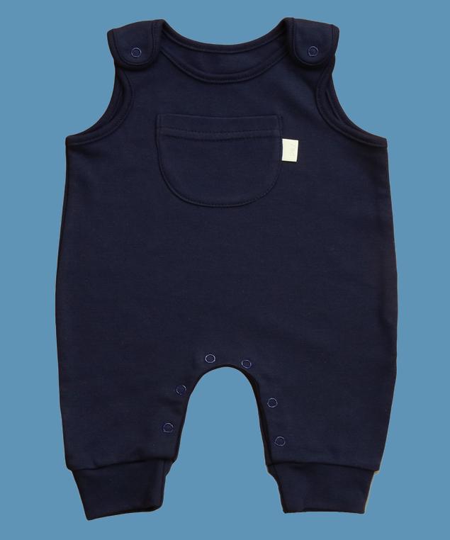 Navy coloured dungaree for baby in cotton jersey