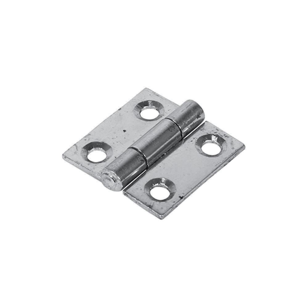 zinc plated butt hinge with a white background