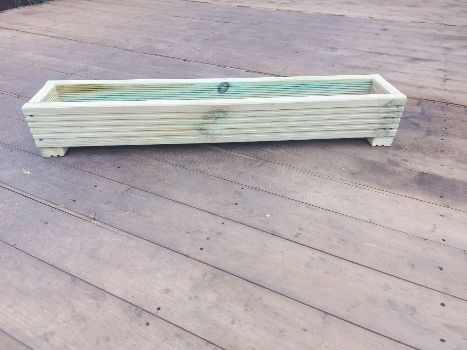 decking planter on a wooden base