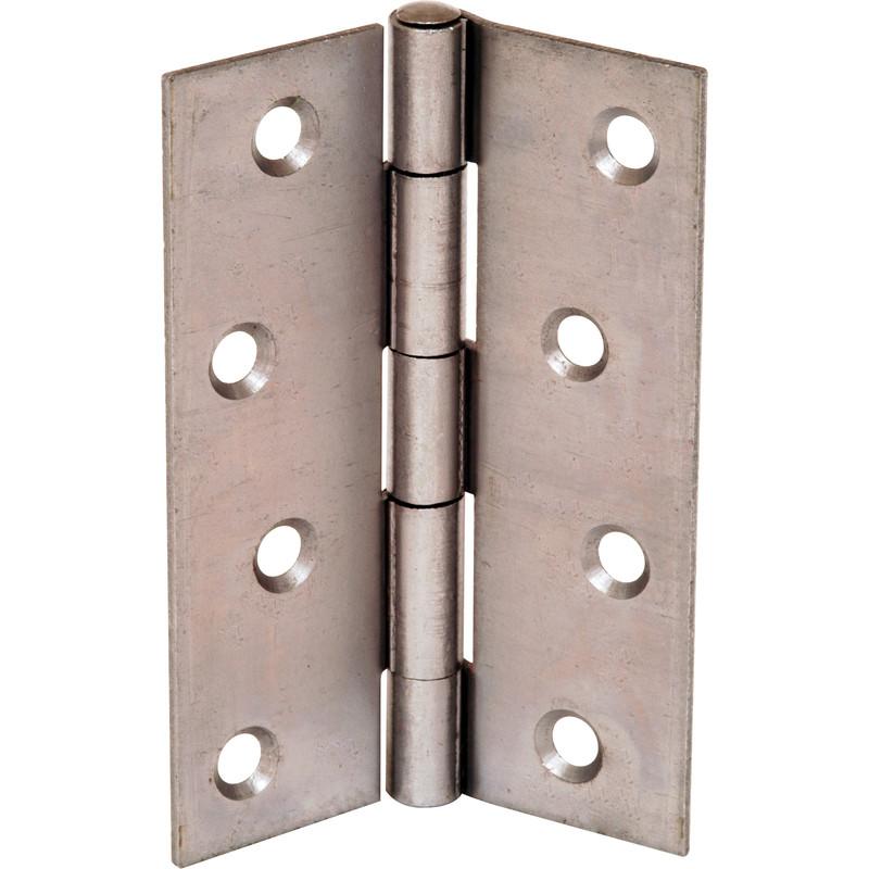 steel butt hinge on a white background