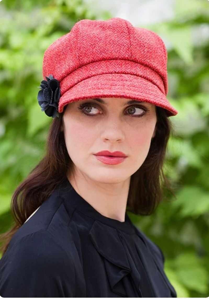 Mucros Newsboy Hat In Coral