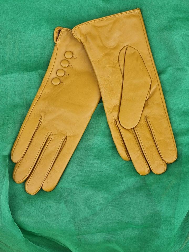Mustard Leather Gloves