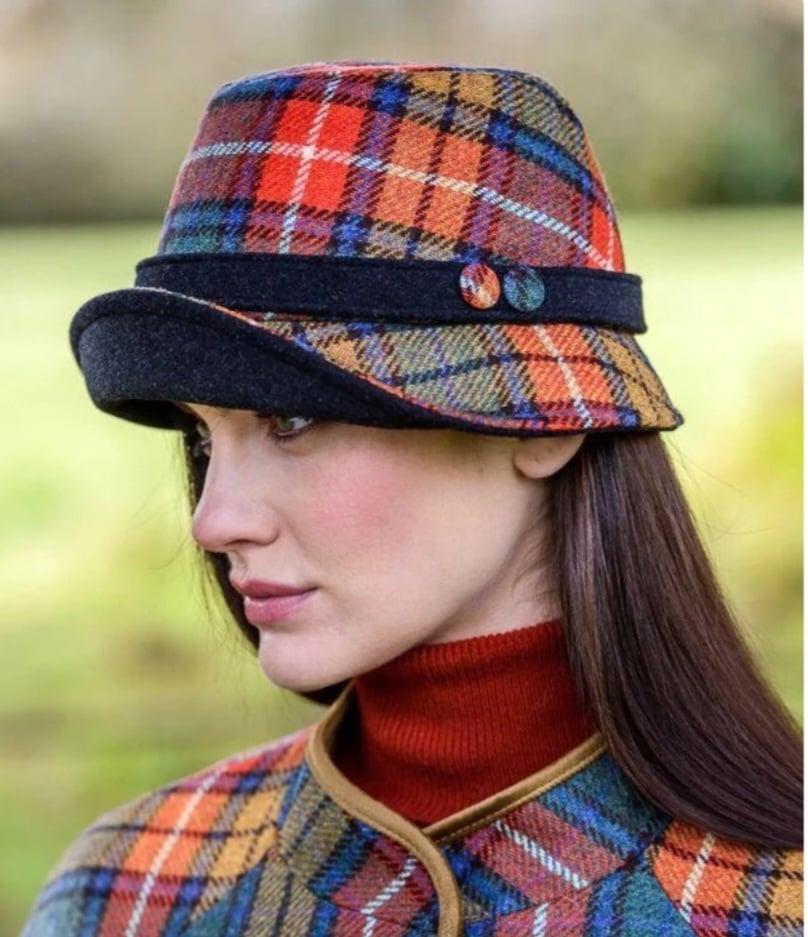 Mucros Clodagh Orange Hat tweed