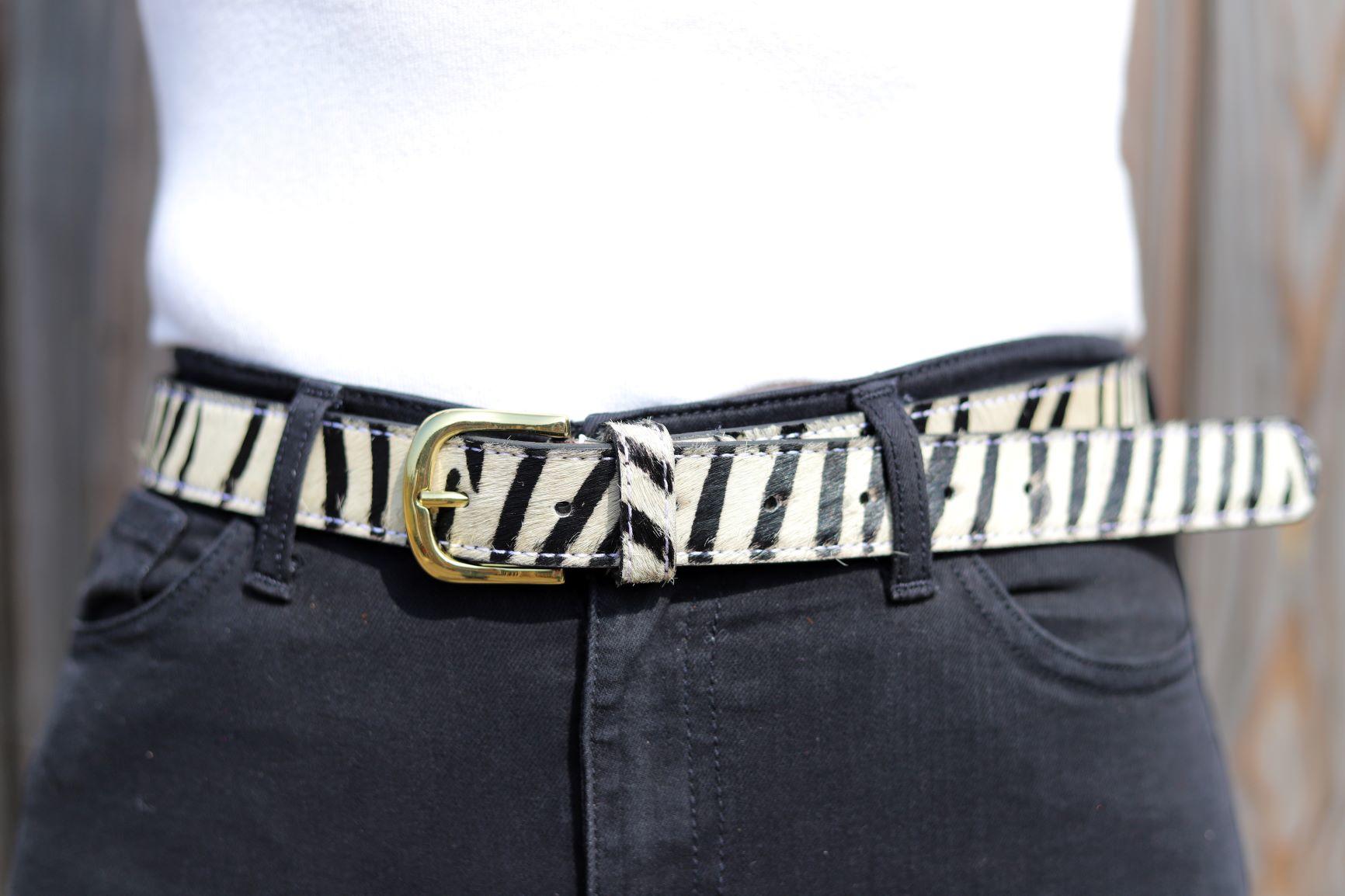 Zebra Leather Belt